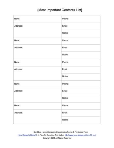 48 Phone Email Contact List Templates Word Excel PDF