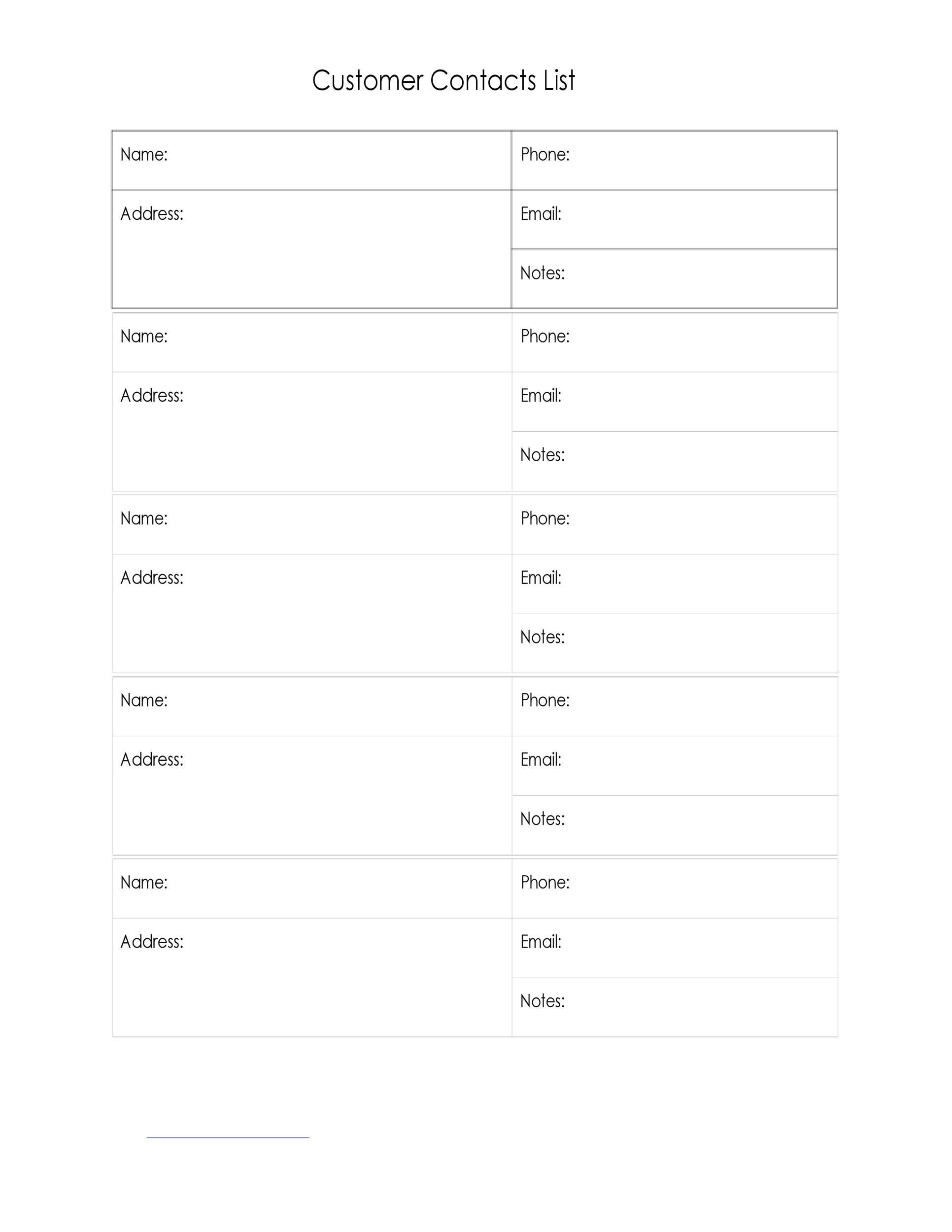 Free contact list template 17
