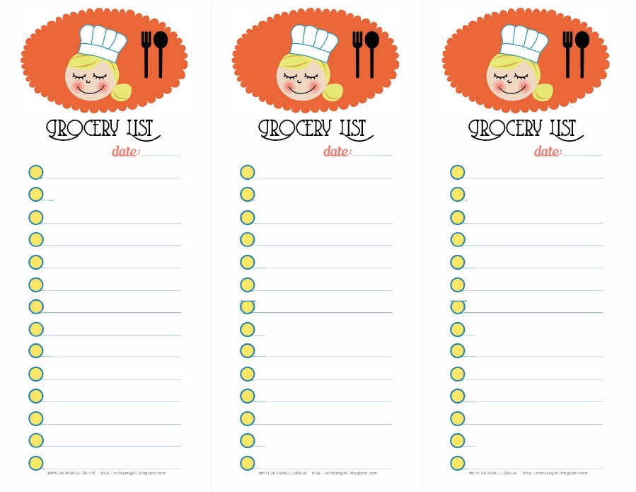 Free grocery list template 14