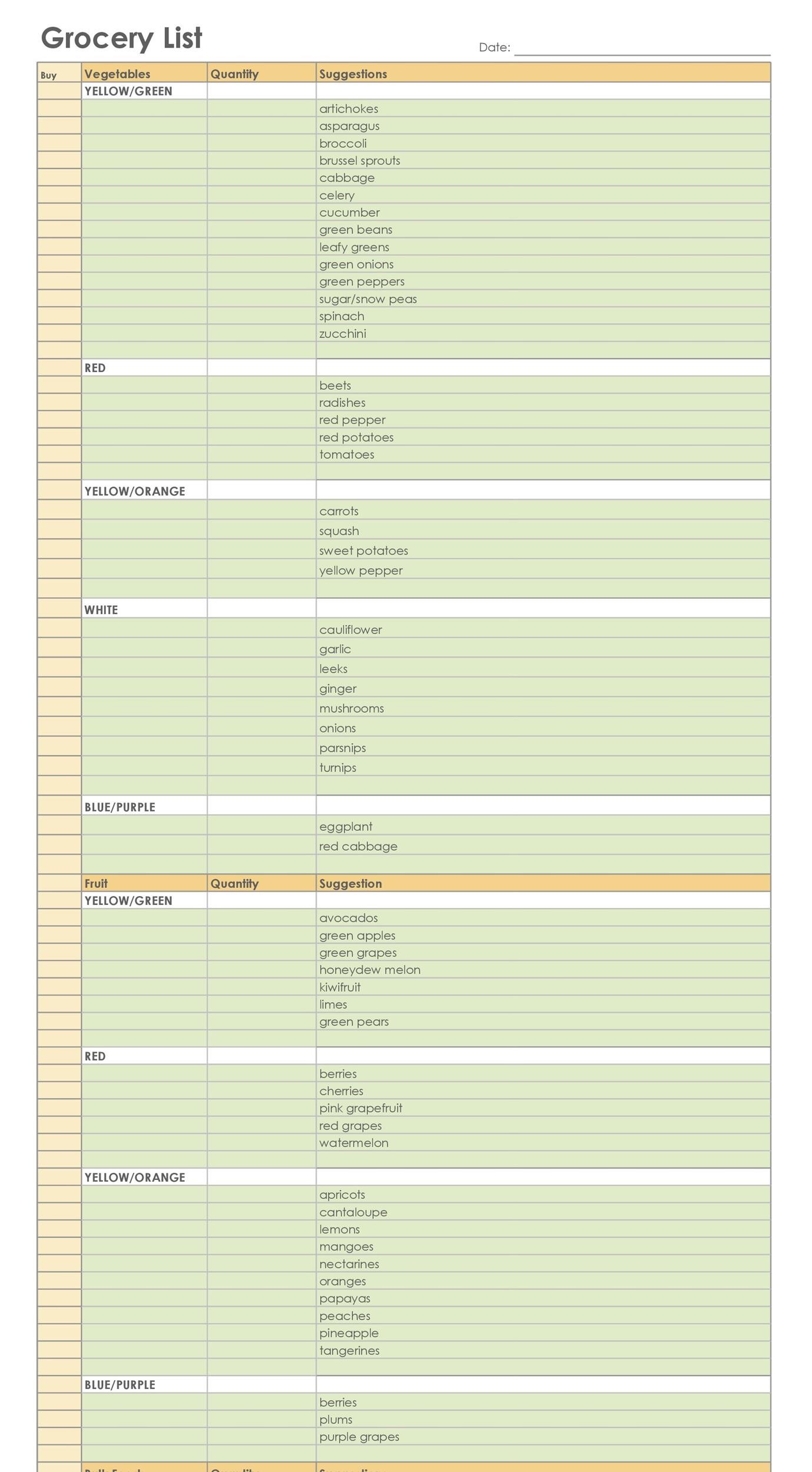 Free grocery list template 44