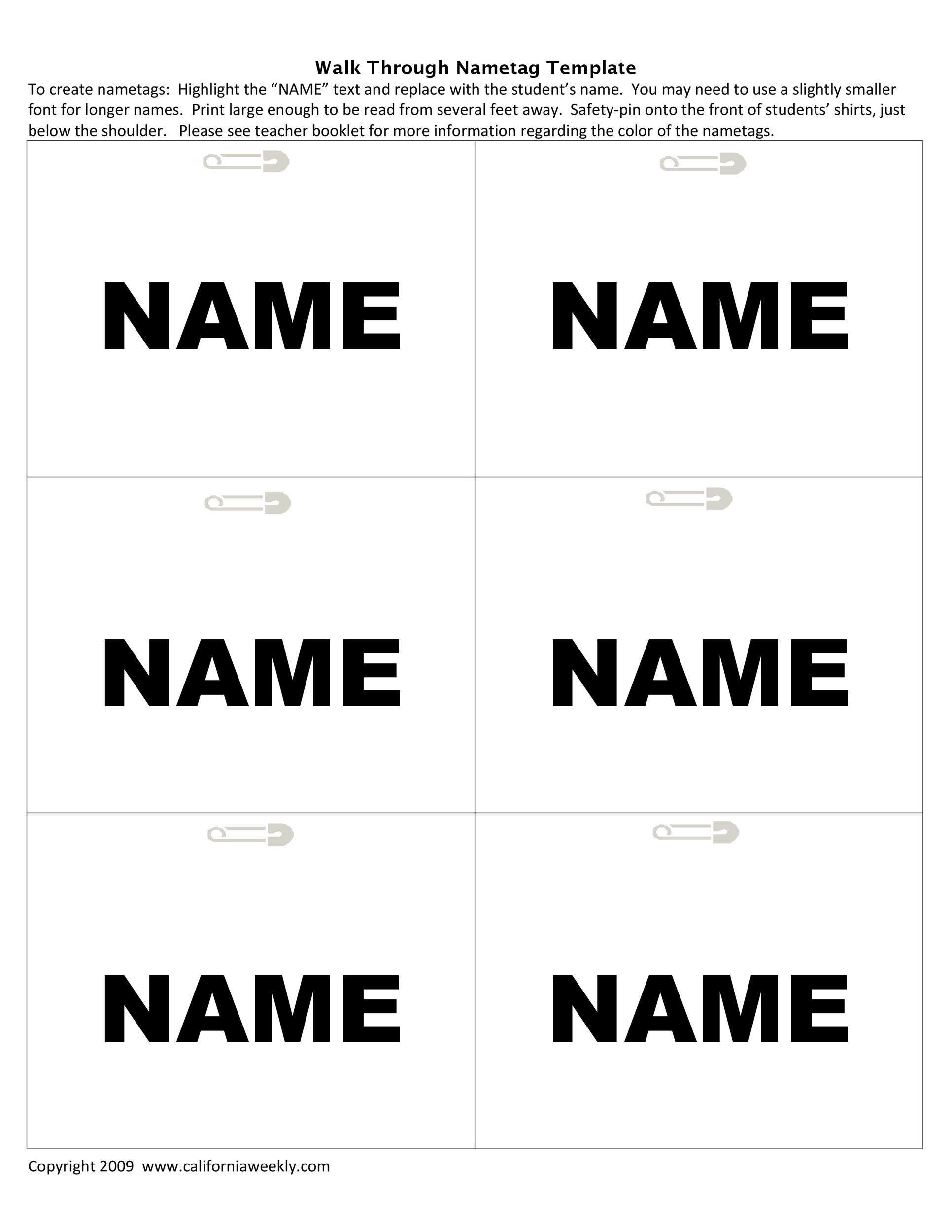 Printable Name Tag Template Word Printable Templates