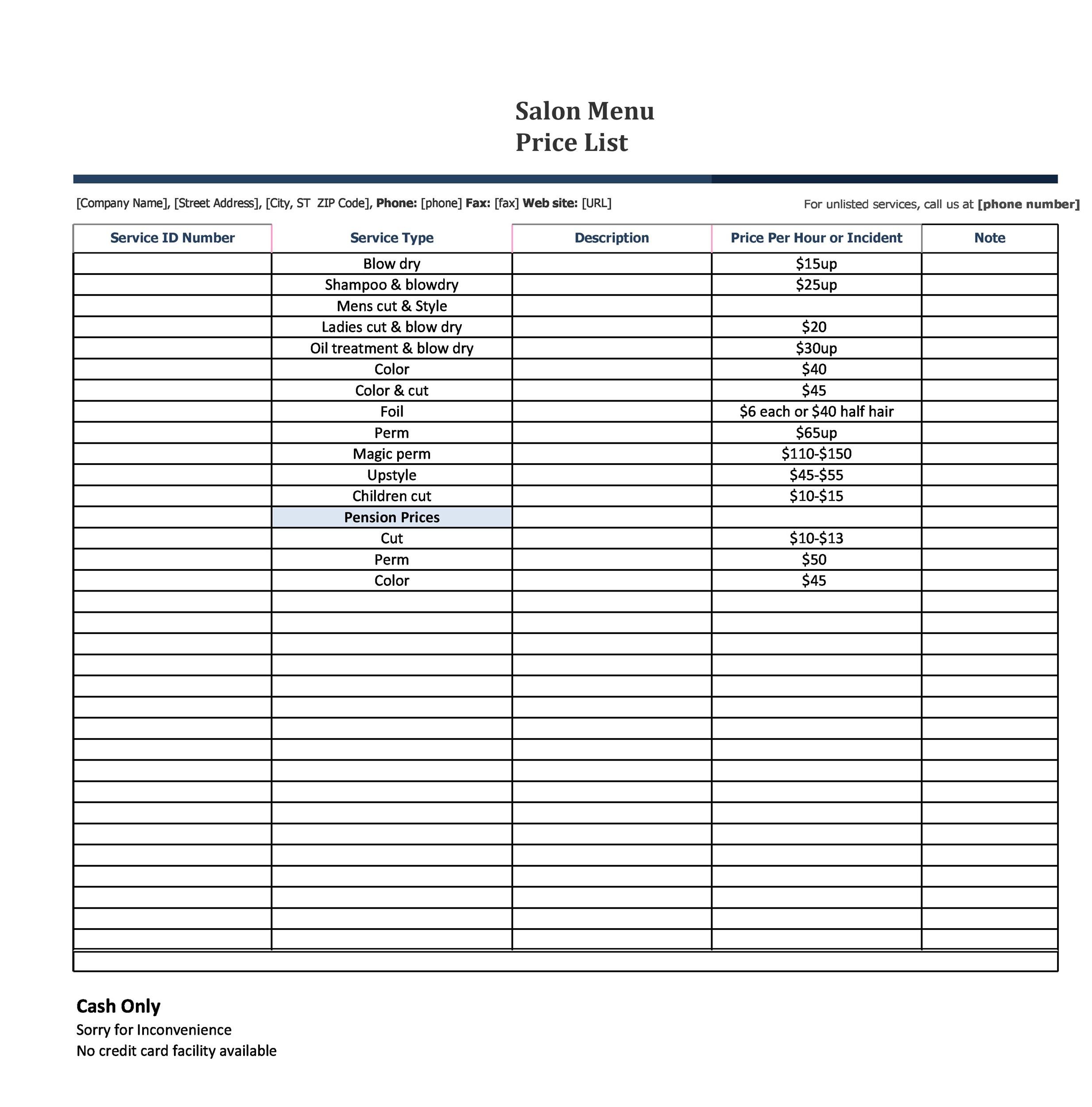40 FREE Price List Templates (Price Sheet Templates) ᐅ TemplateLab