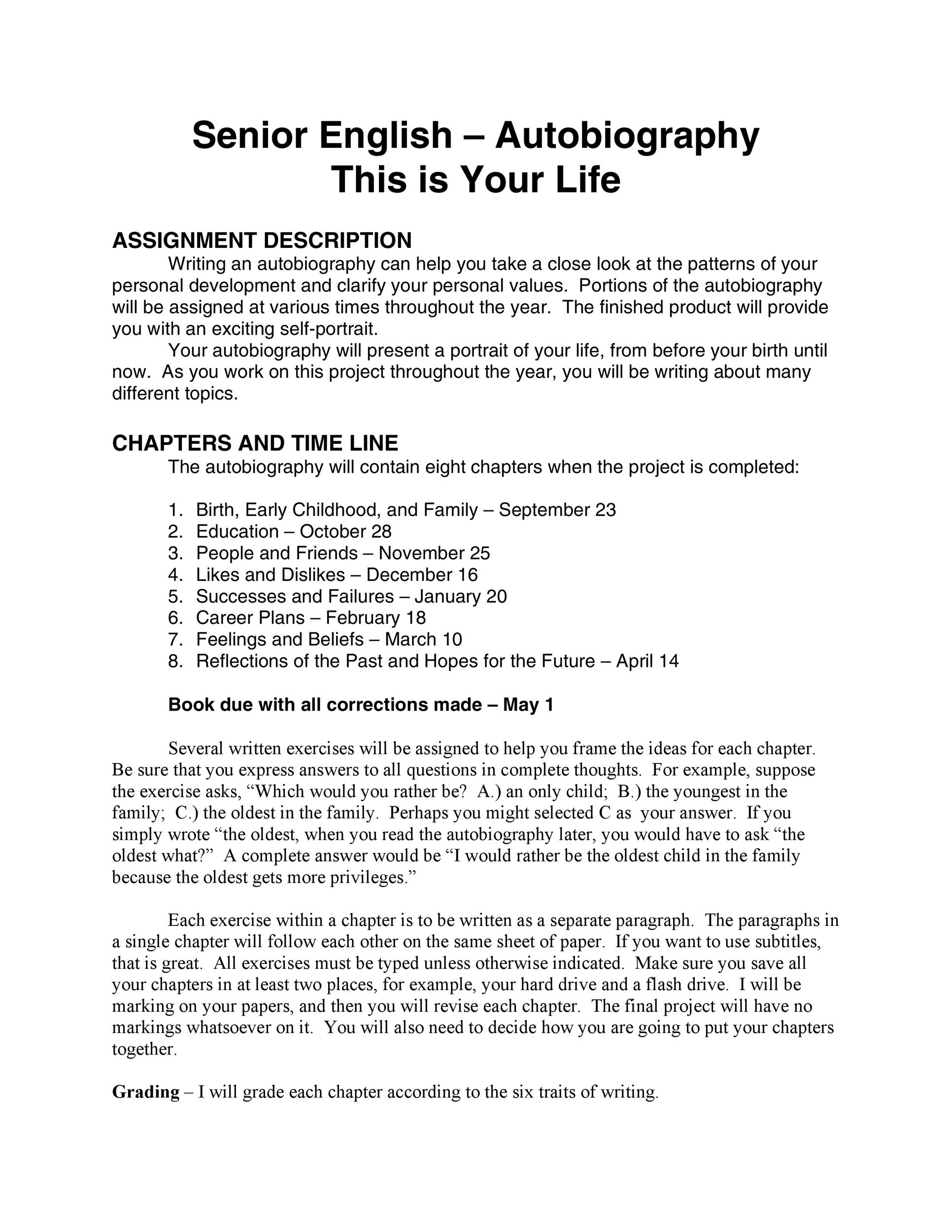 Free Autobiography Template 23