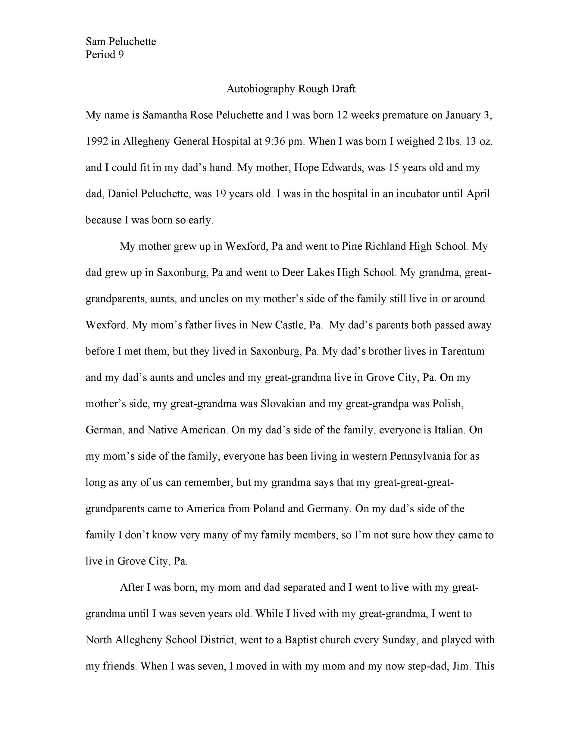 Free Autobiography Template 29