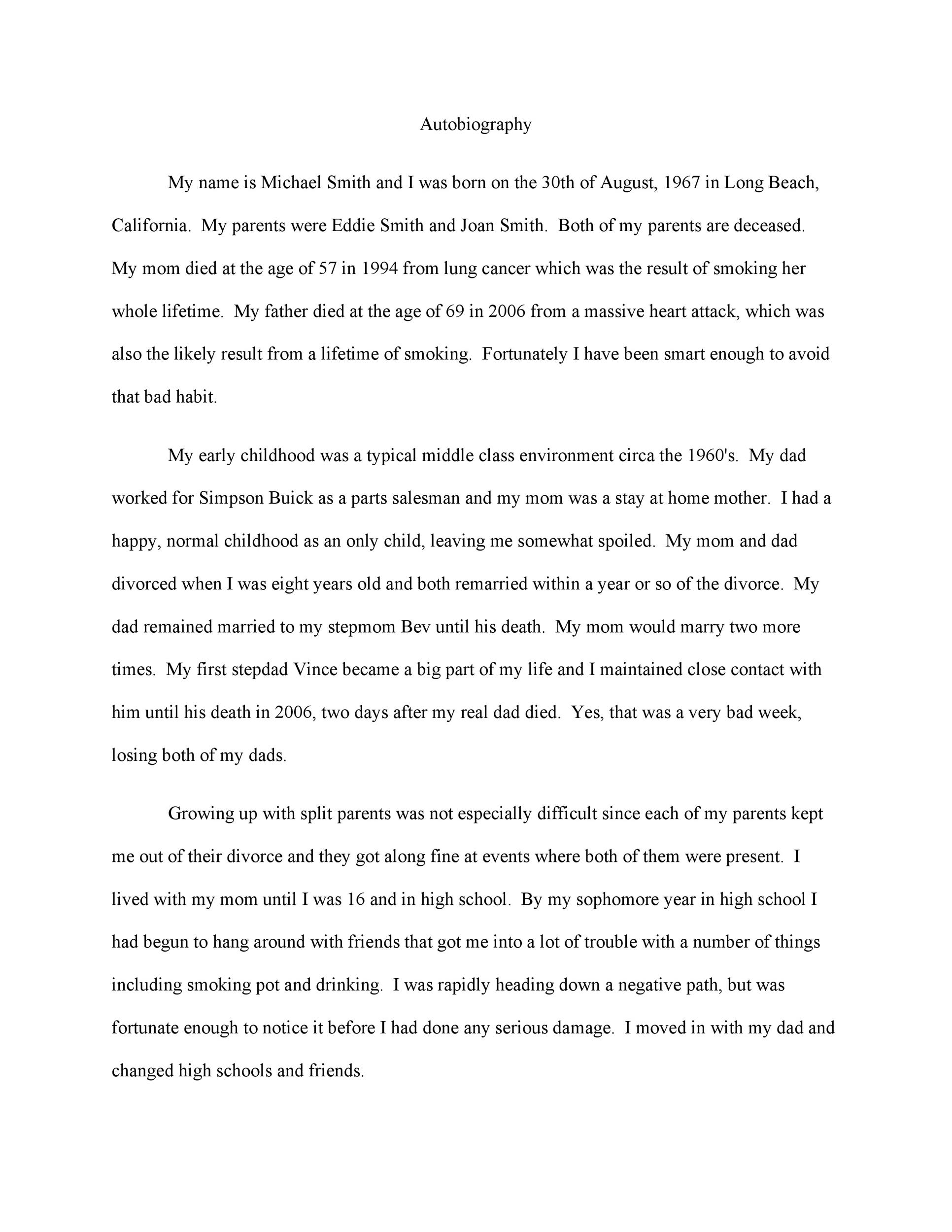 Free Autobiography Template 32