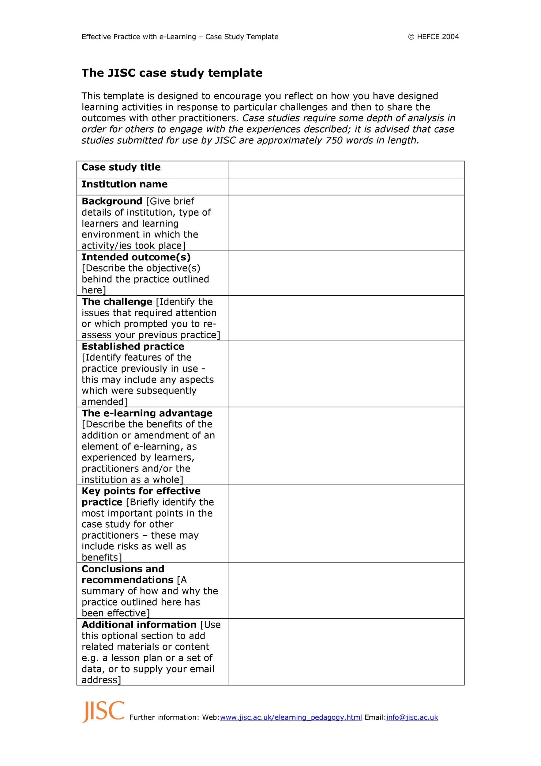 case study worksheet template