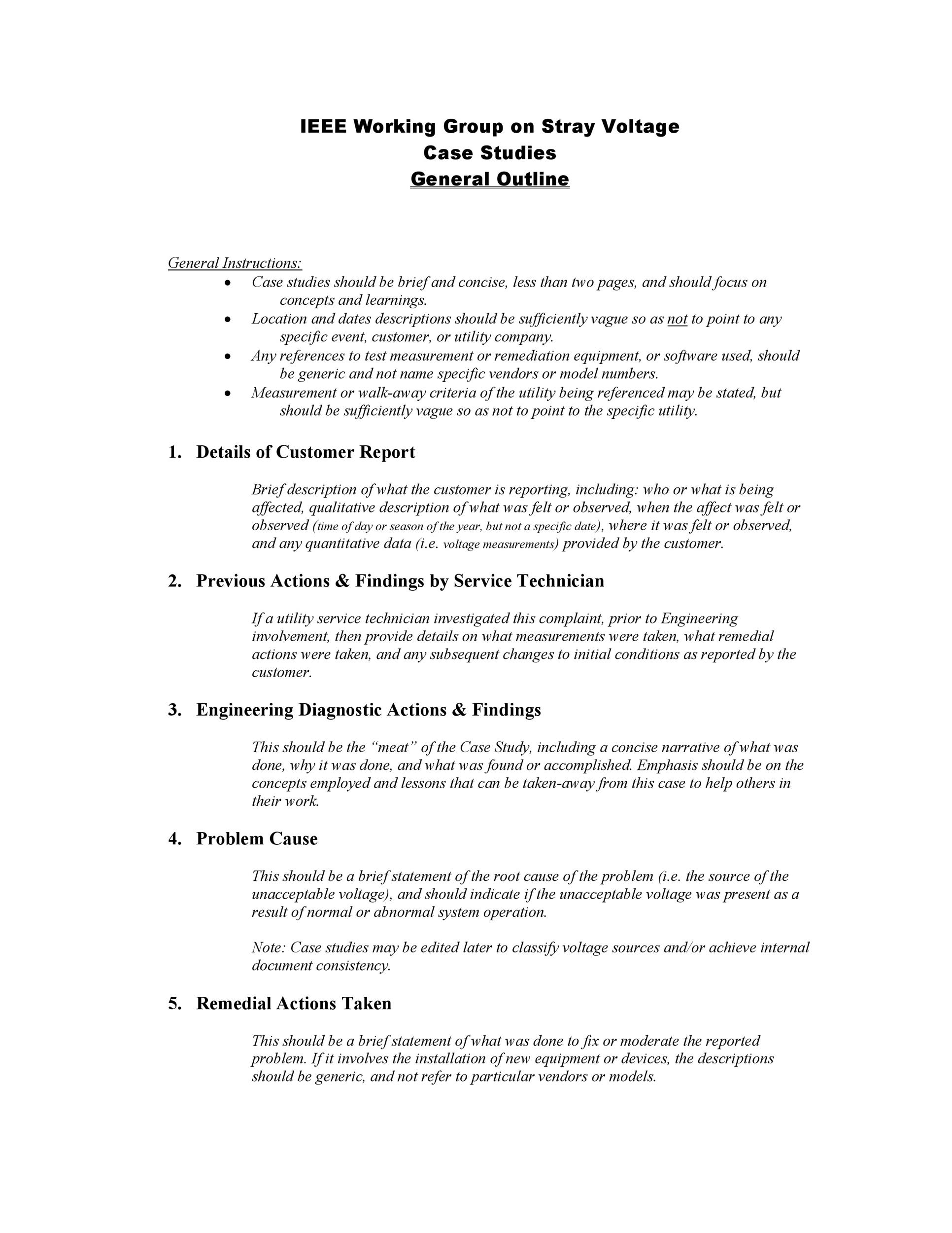 outline for writing a case study