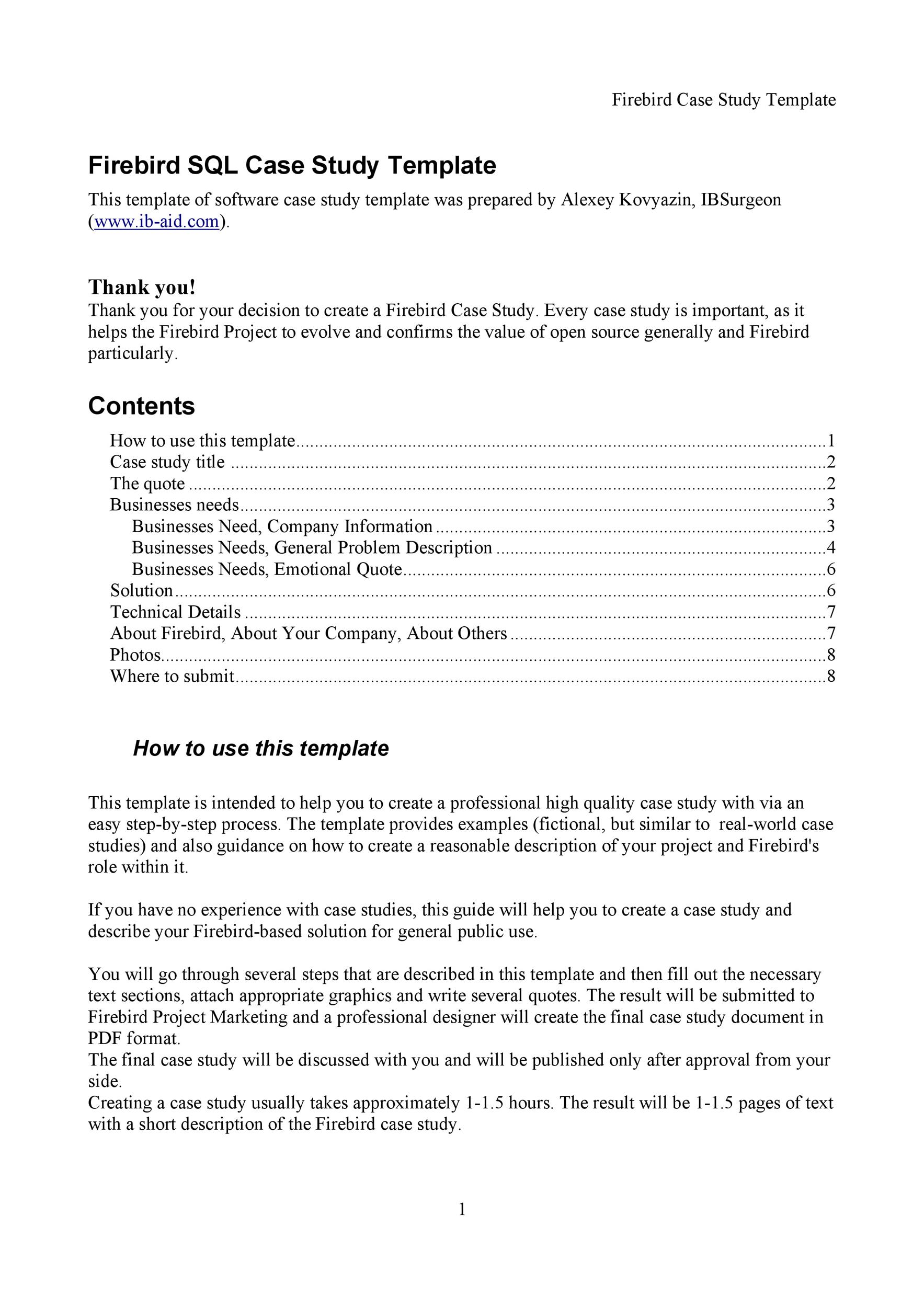 Free Case Study Template 16