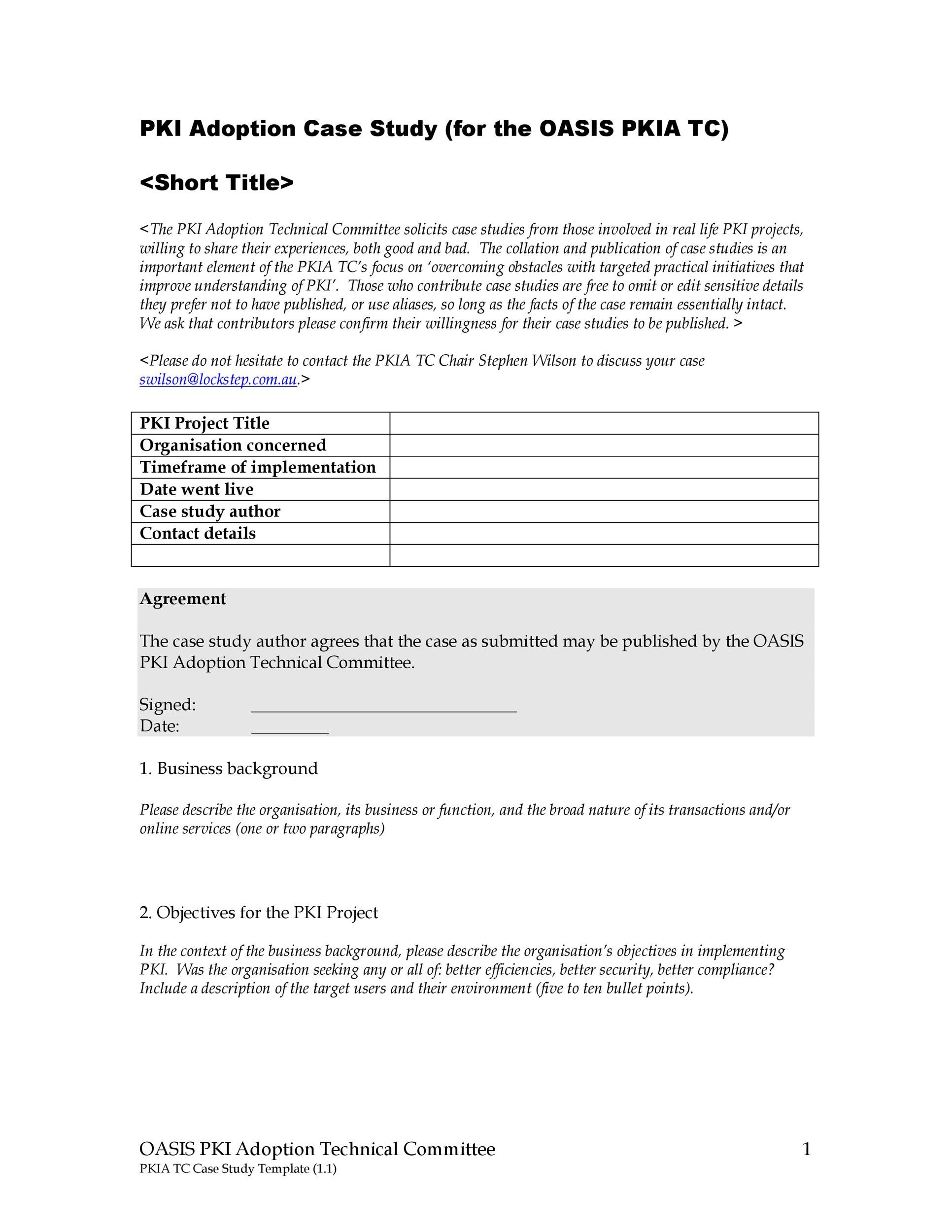 Free Case Study Template 41