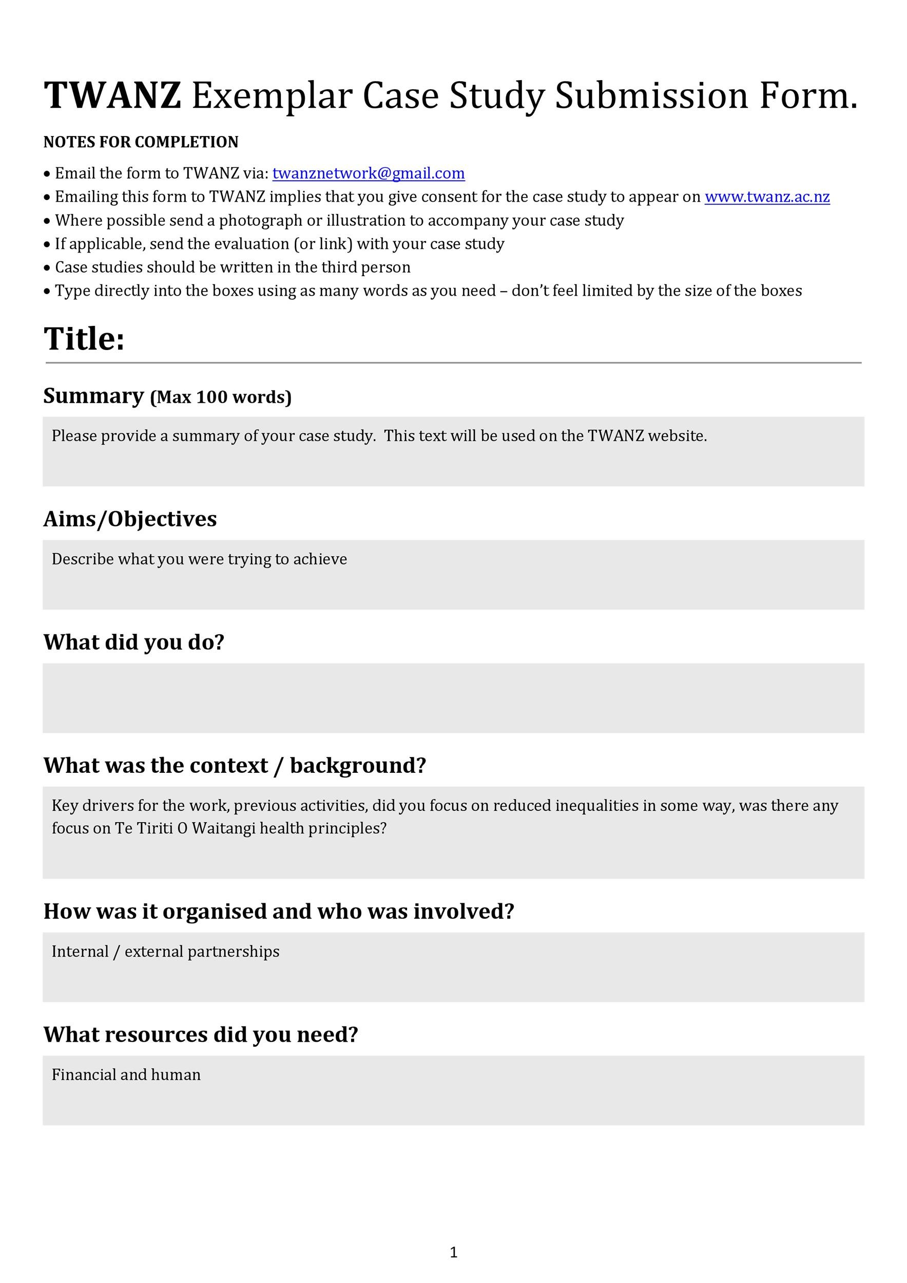 Healthcare Case Study Template from templatelab.com