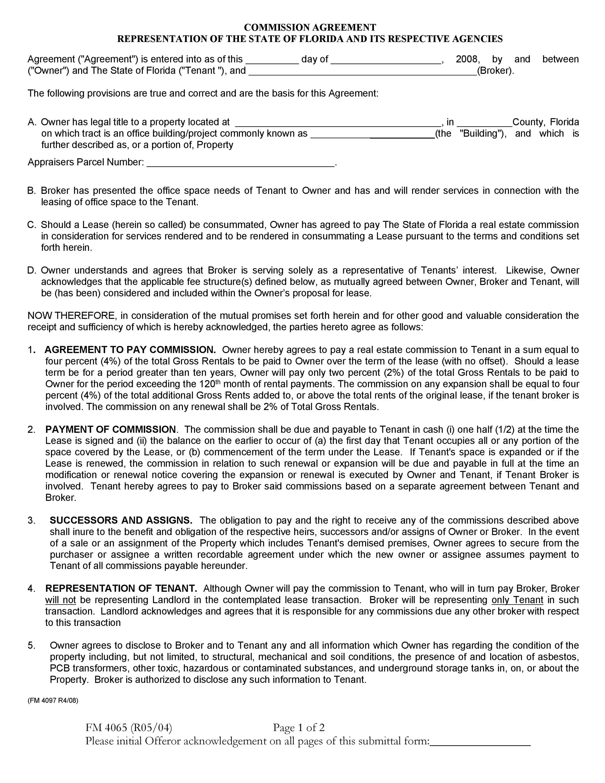 Free Commission Agreement Template 01