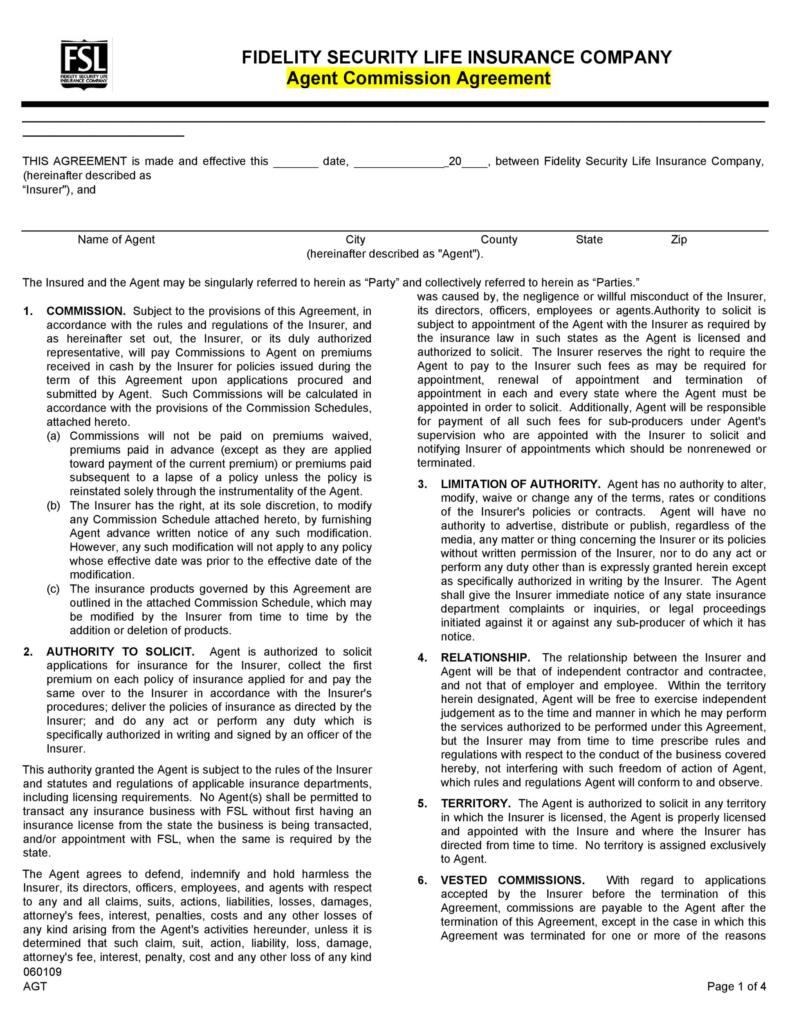 36 Free Commission Agreements (Sales, Real Estate, Contractor)