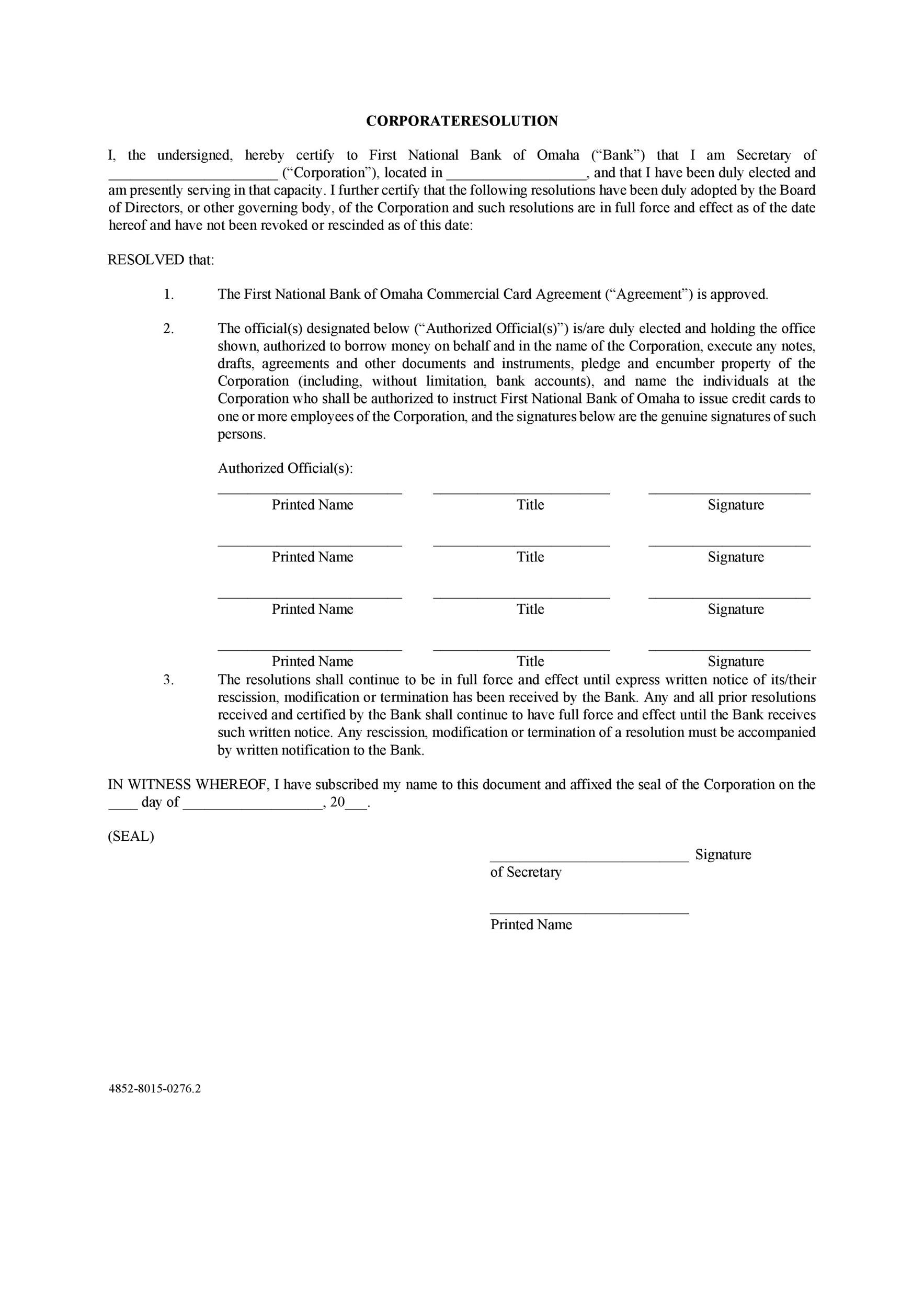 37 Printable Corporate Resolution Forms ᐅ TemplateLab