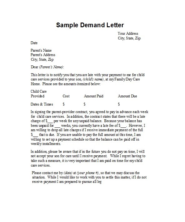 A Letter Of Demand from templatelab.com