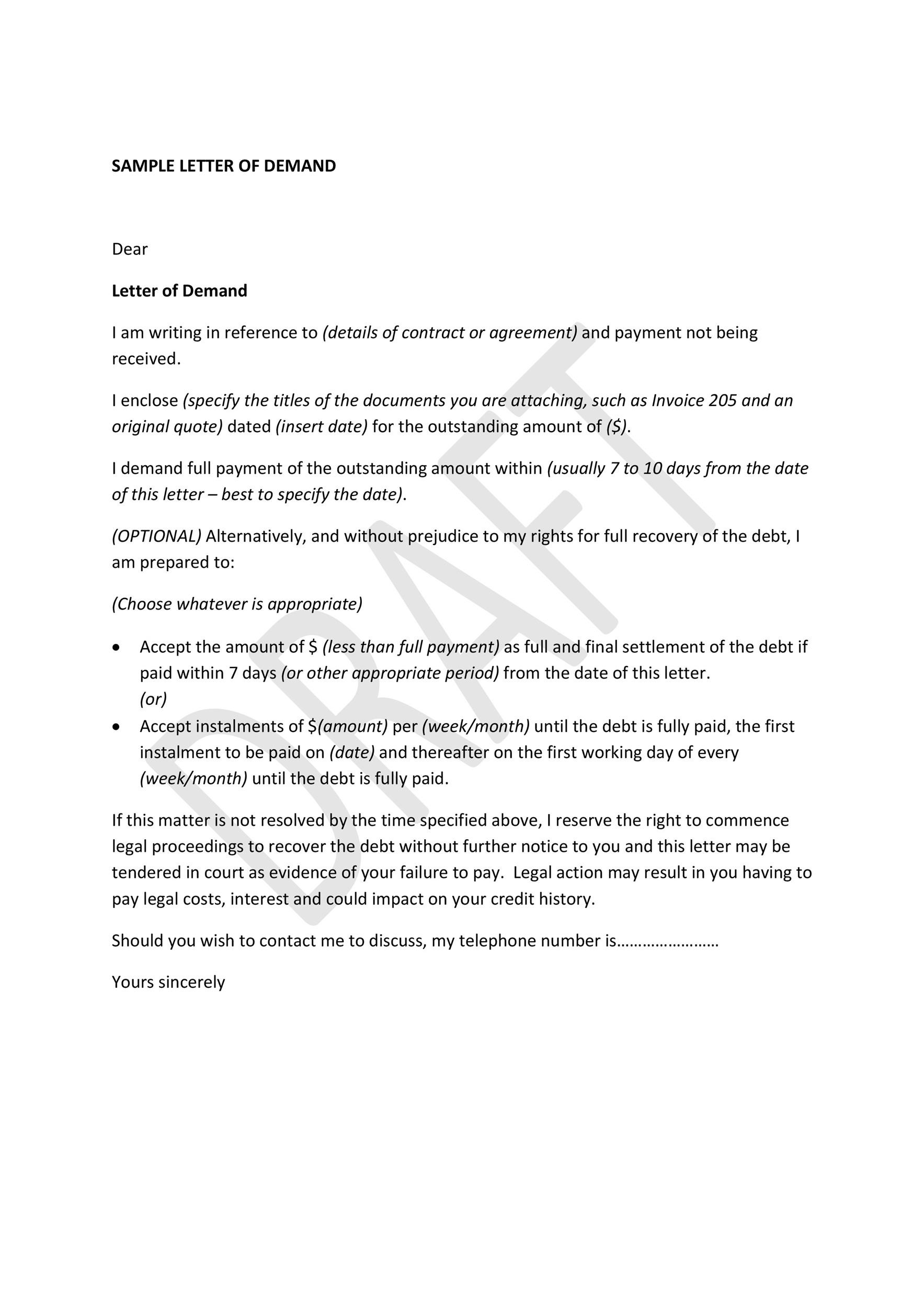 Formal Demand Letter Template from templatelab.com