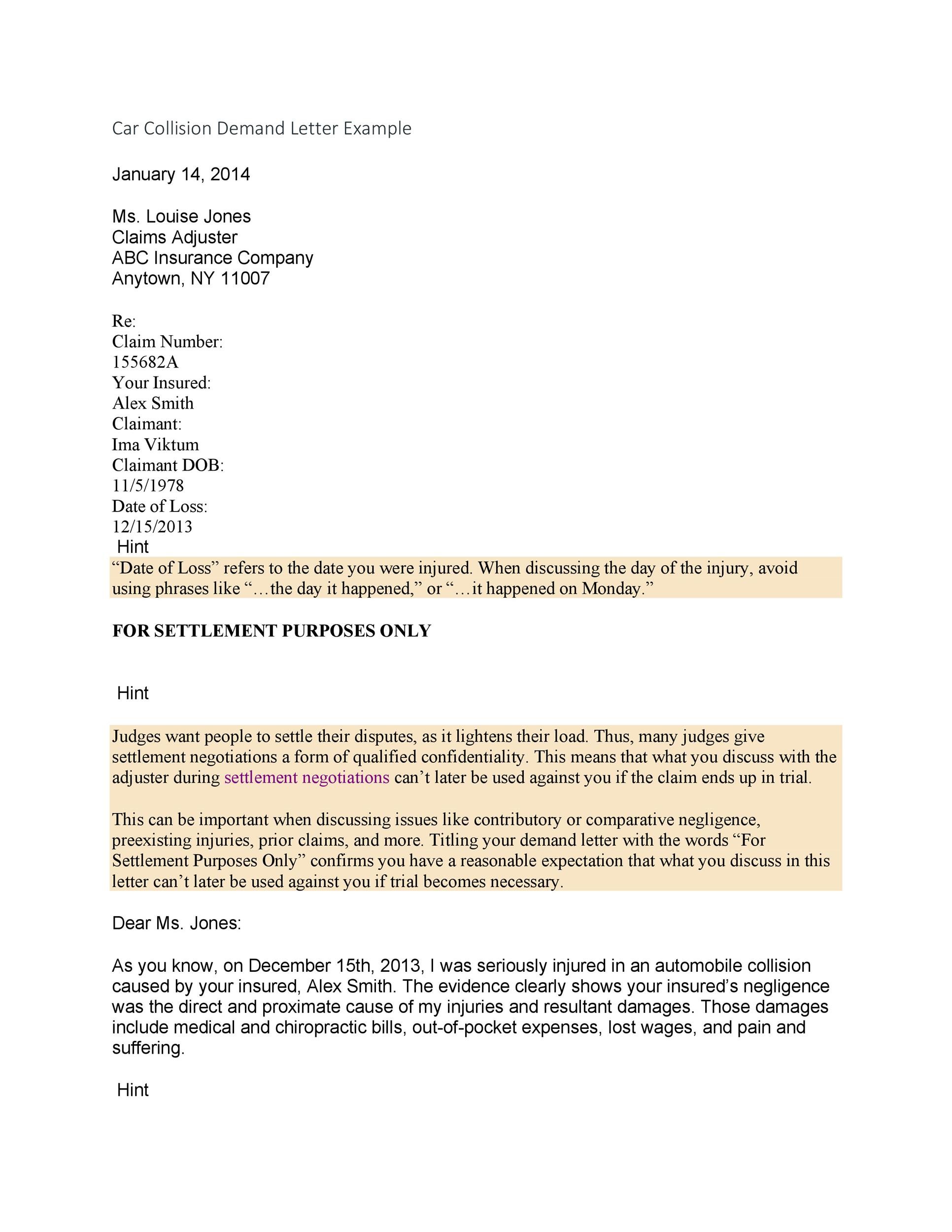 Settlement Demand Letter Template