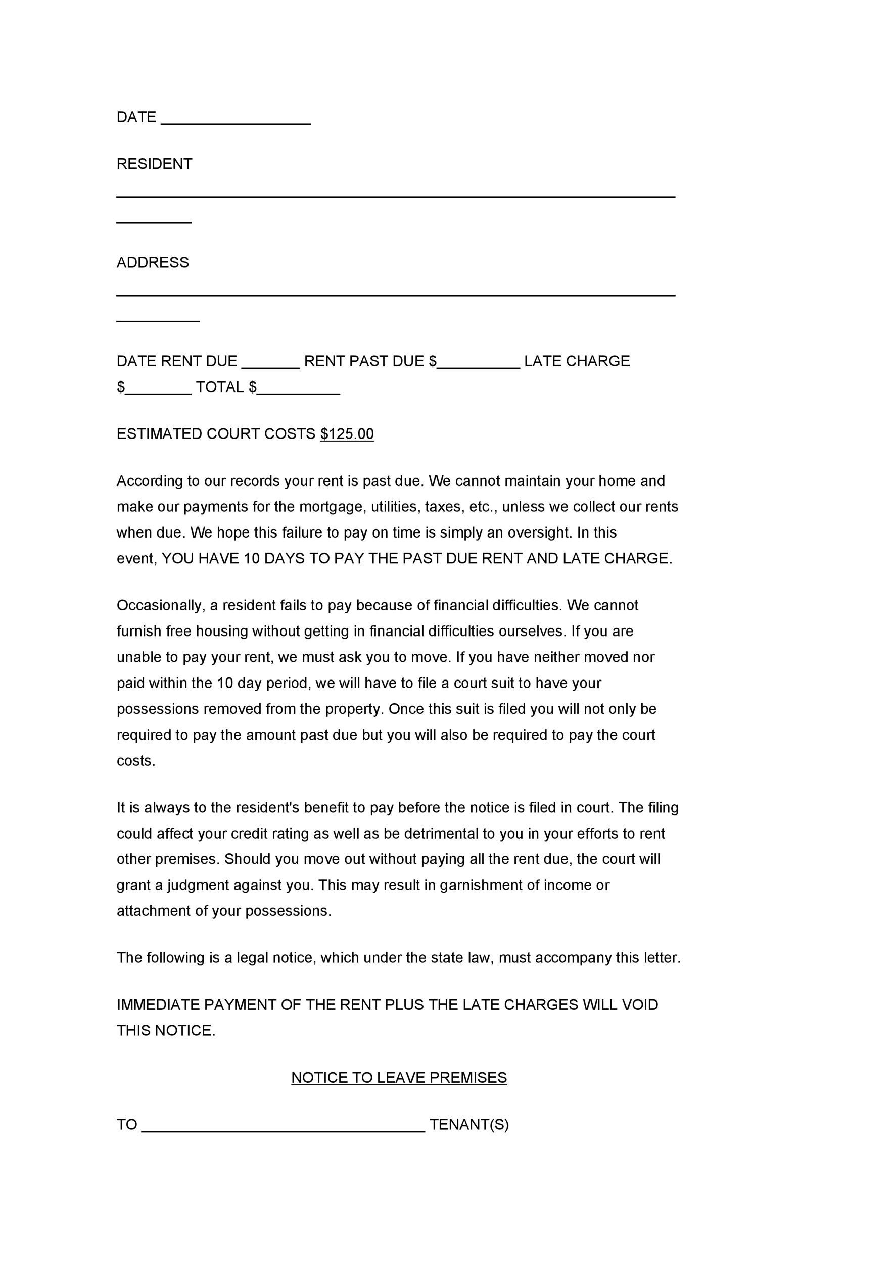 Free Late Rent Notice Template 23