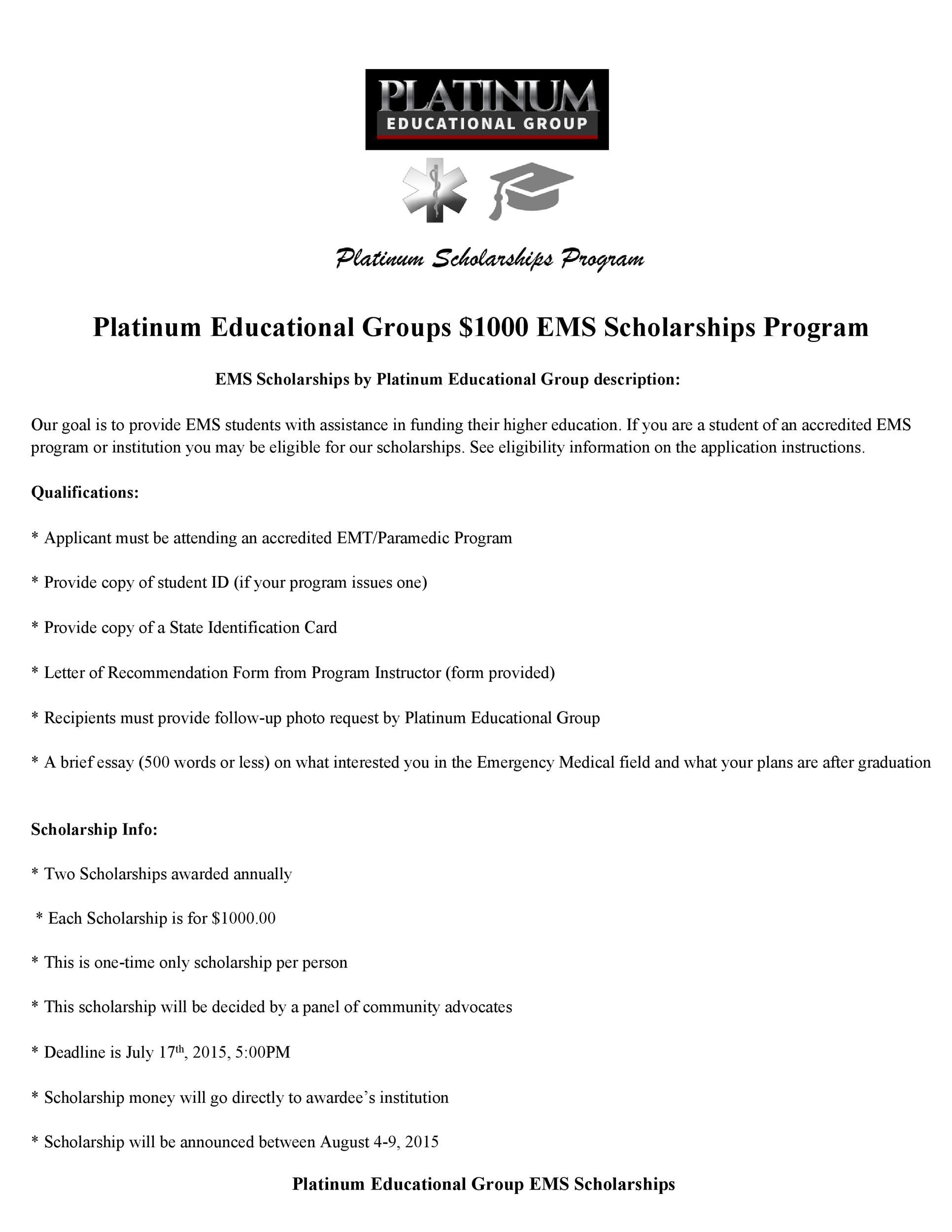 Free Scholarship Application Template 38