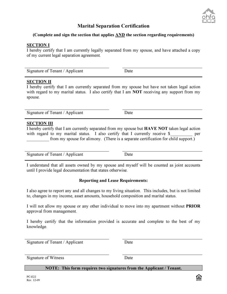 43 Best Separation Agreement Templates (& Separation Papers)