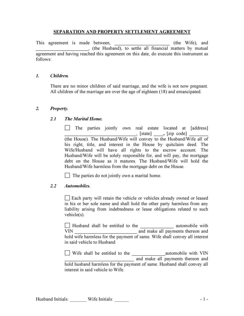 43 Best Separation Agreement Templates (& Separation Papers)