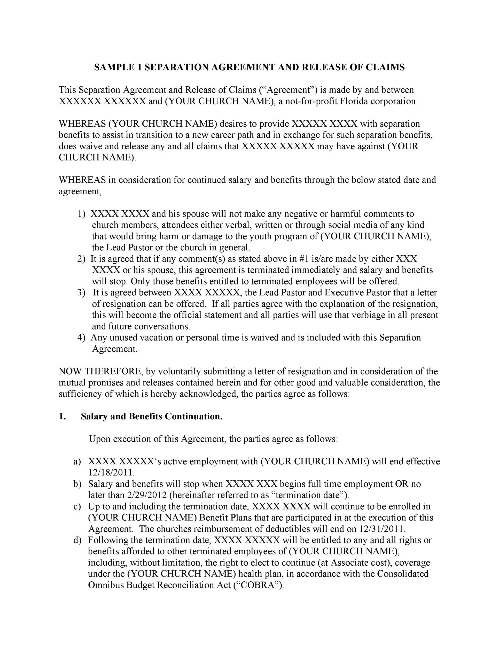 Free Separation Agreement Template 21