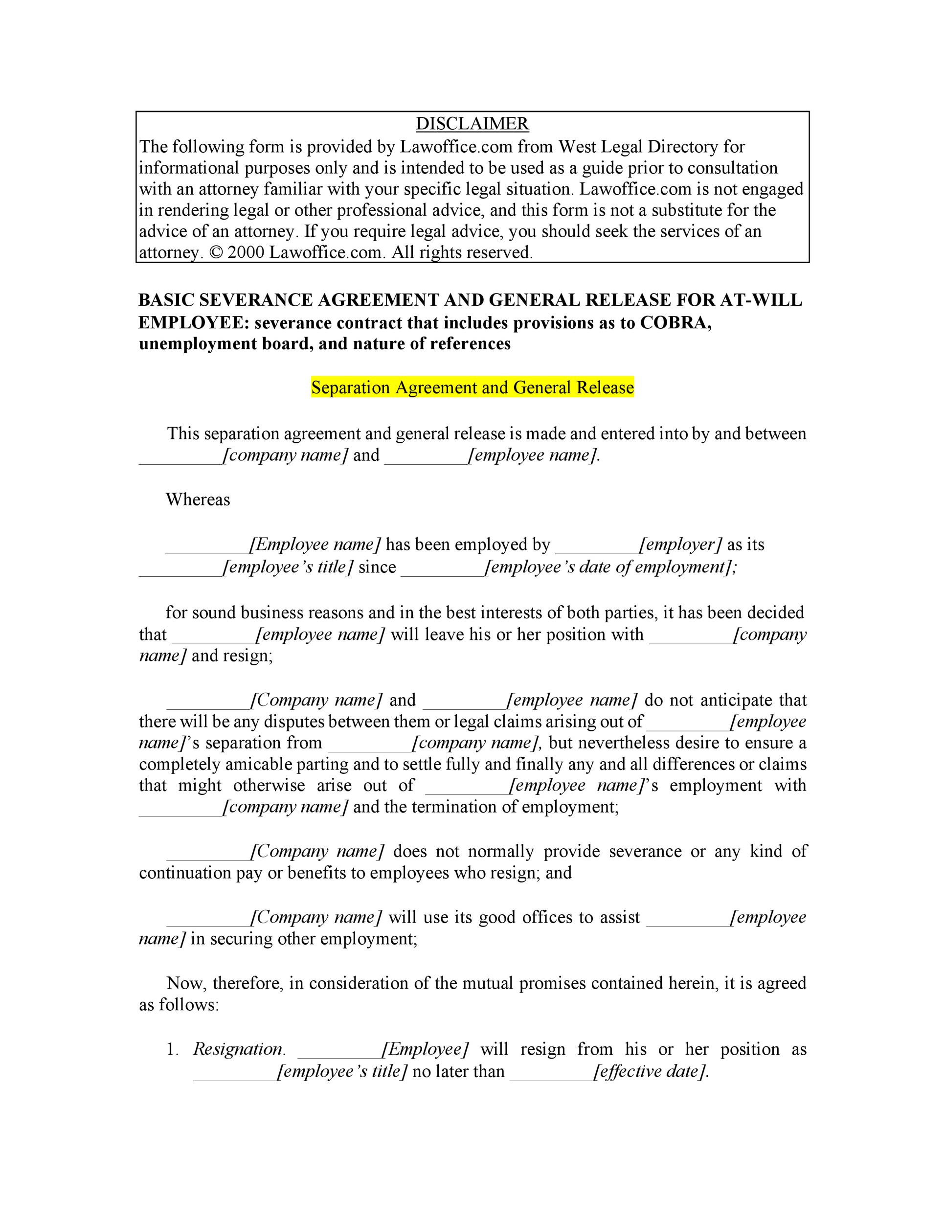 Free Separation Agreement Template 27