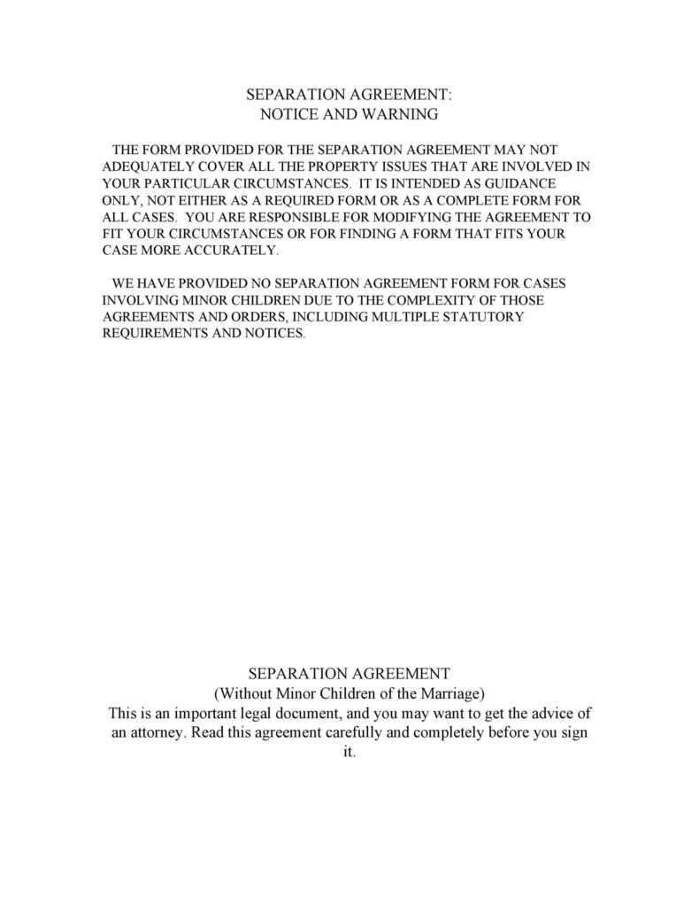 43 Best Separation Agreement Templates (& Separation Papers)