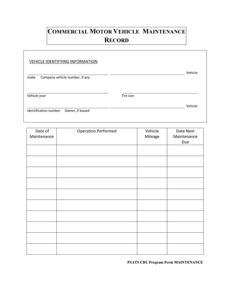 43 Printable Vehicle Maintenance Log Templates ᐅ TemplateLab 43 Printable Vehicle Maintenance Log Templates ᐅ TemplateLab
