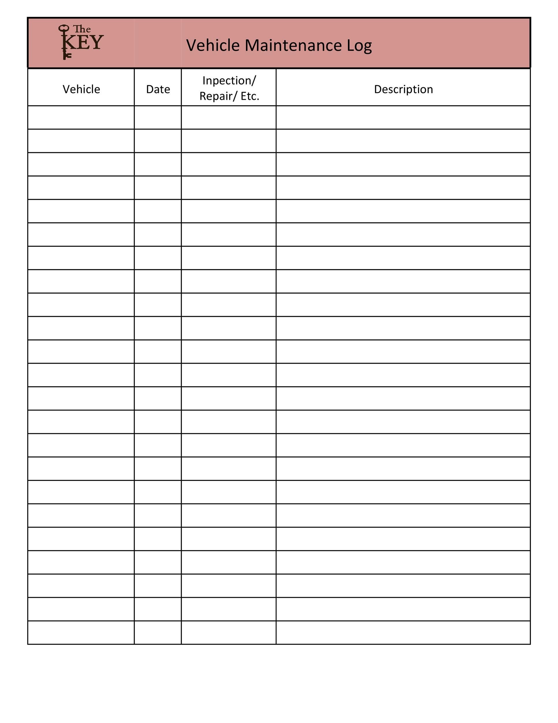 Vehicle Service Record Template from templatelab.com