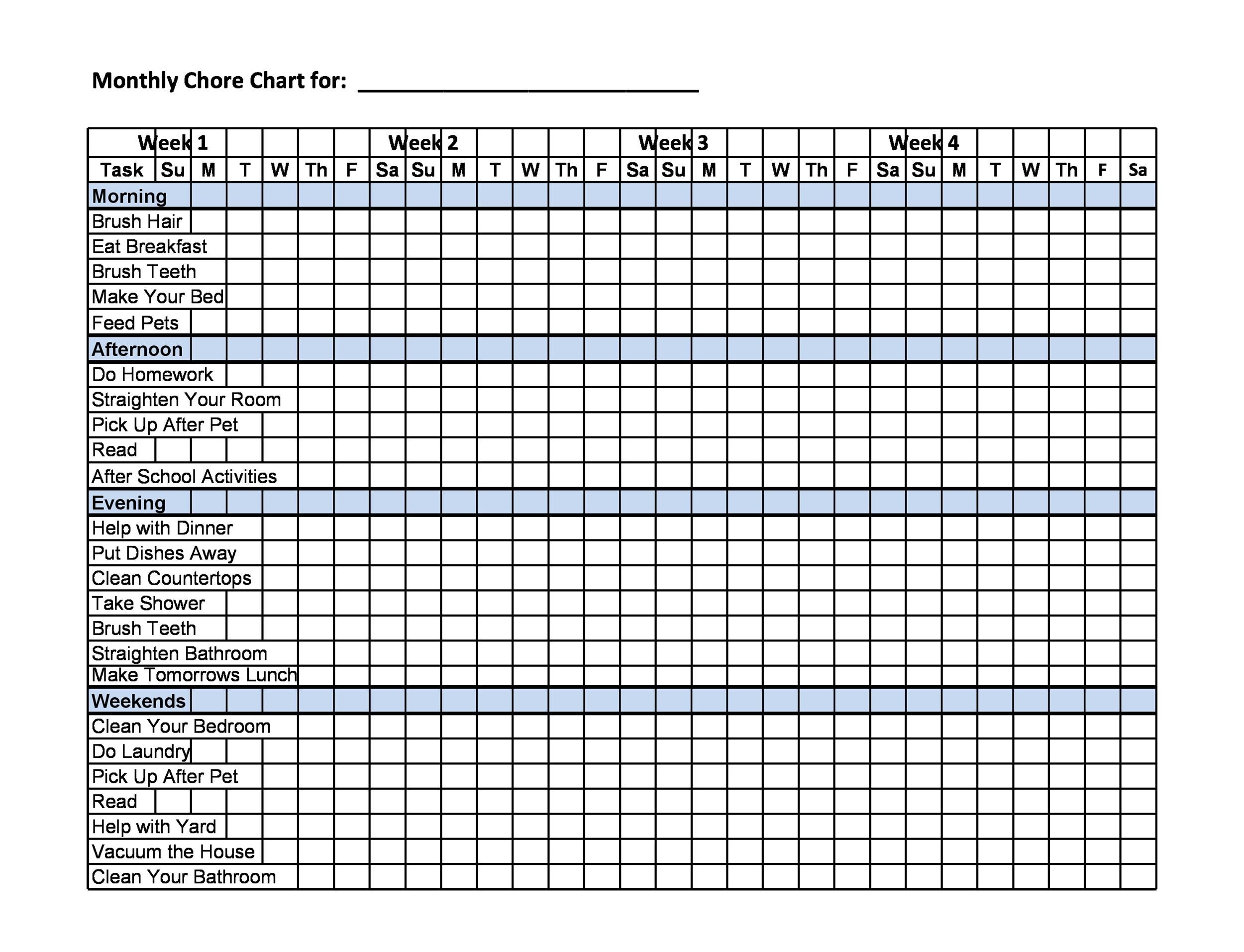 Family Chore Chart Template from templatelab.com