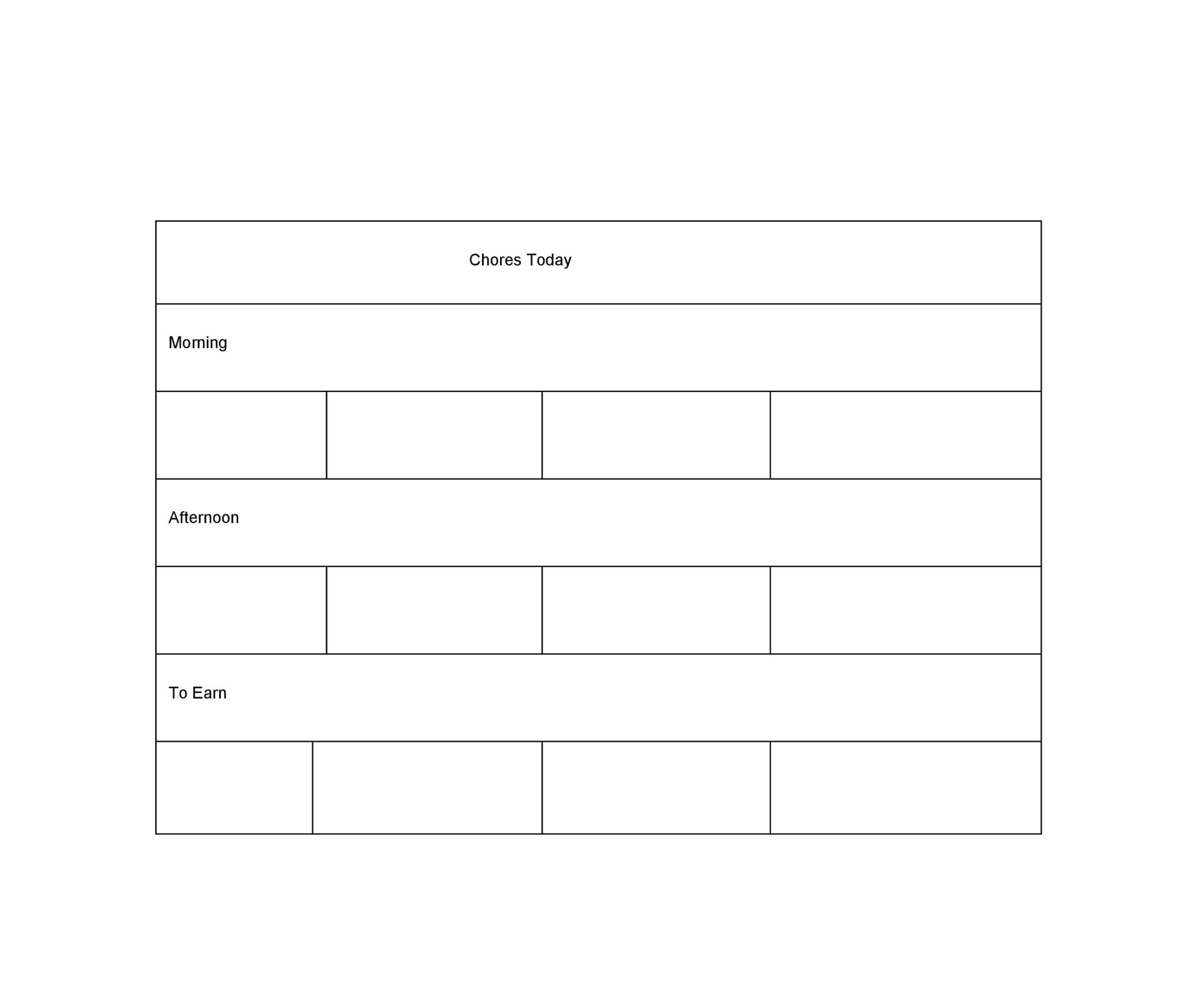 Chore List Template Free from templatelab.com