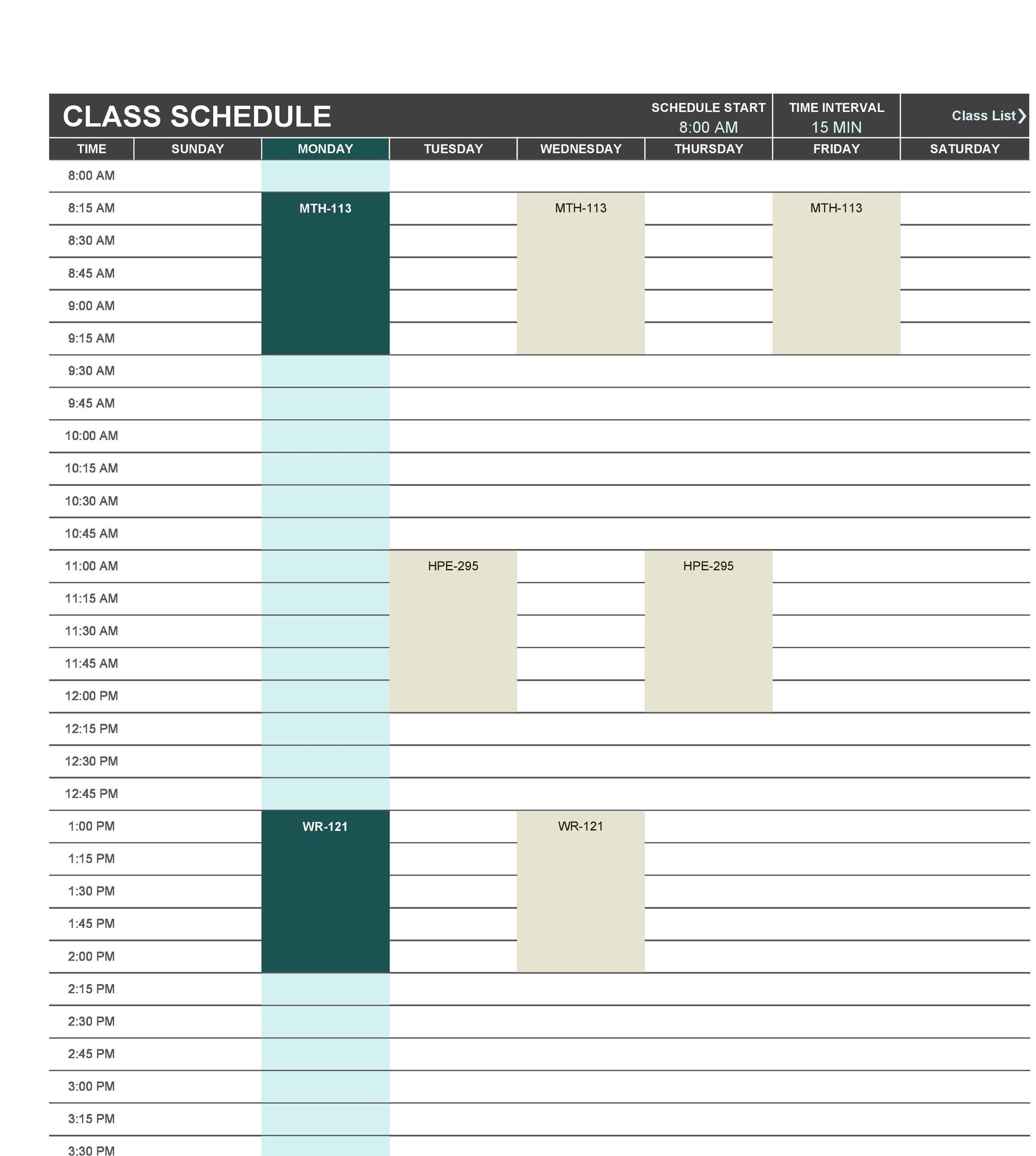Free class roster template 31