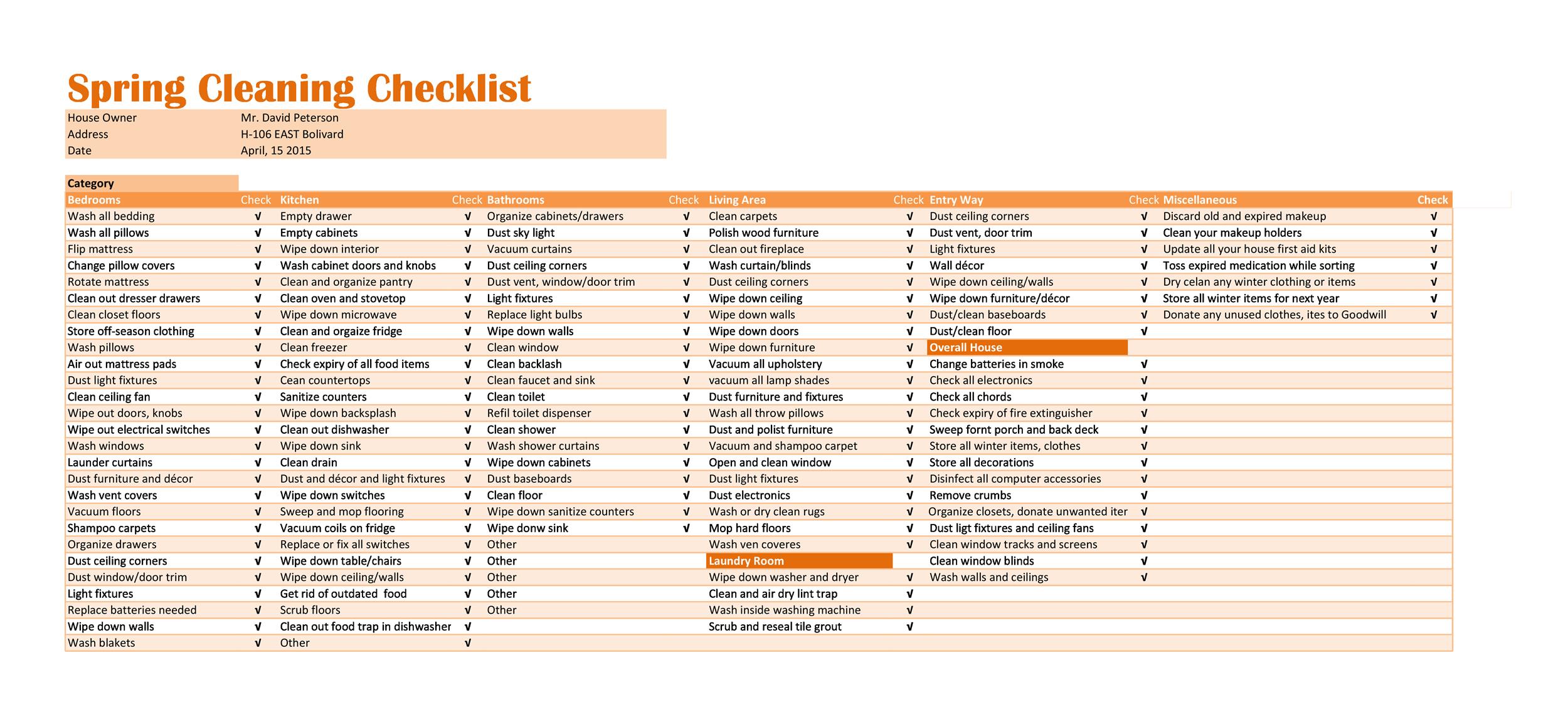 Free house cleaning checklist 04