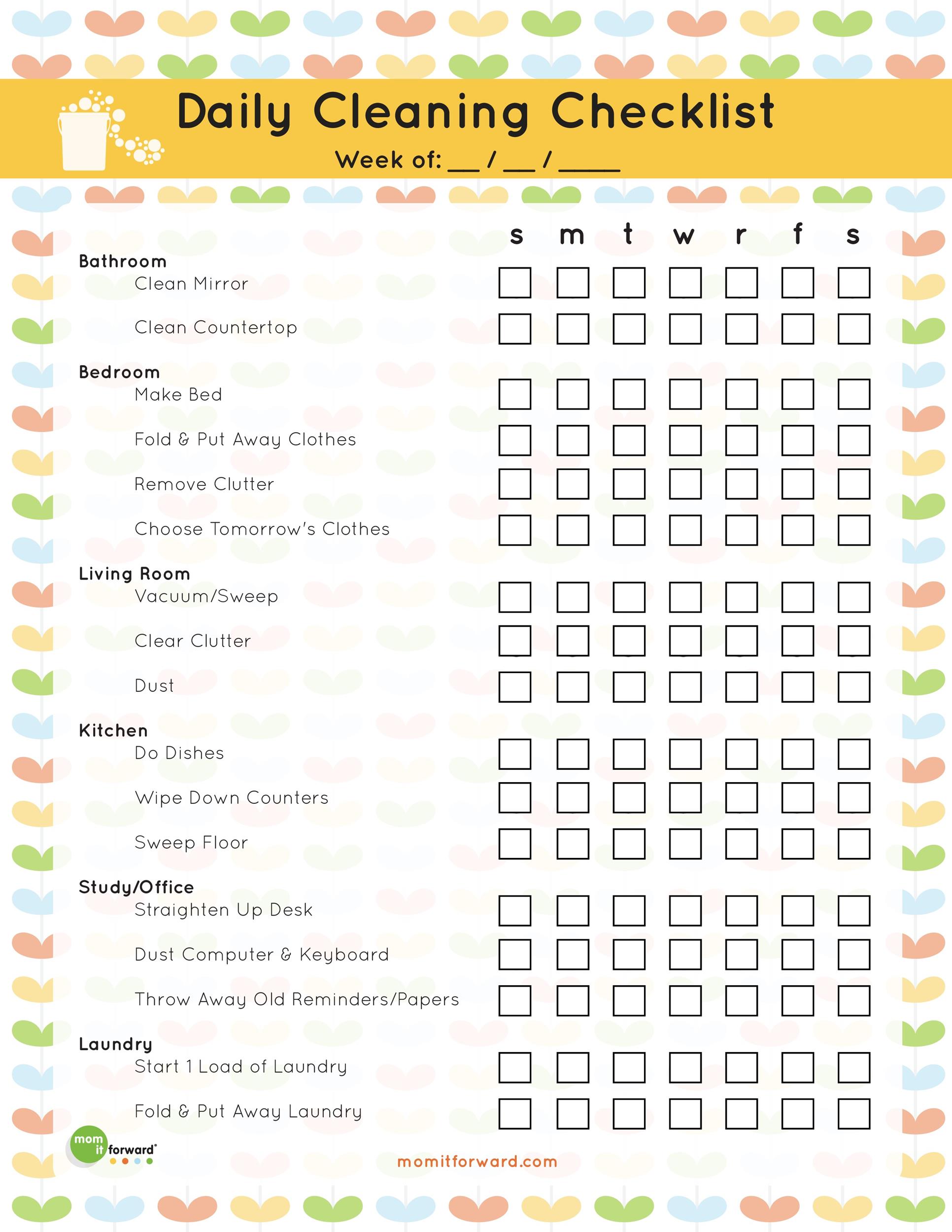 24s of good housekeeping checklist For Blank Cleaning Schedule Template