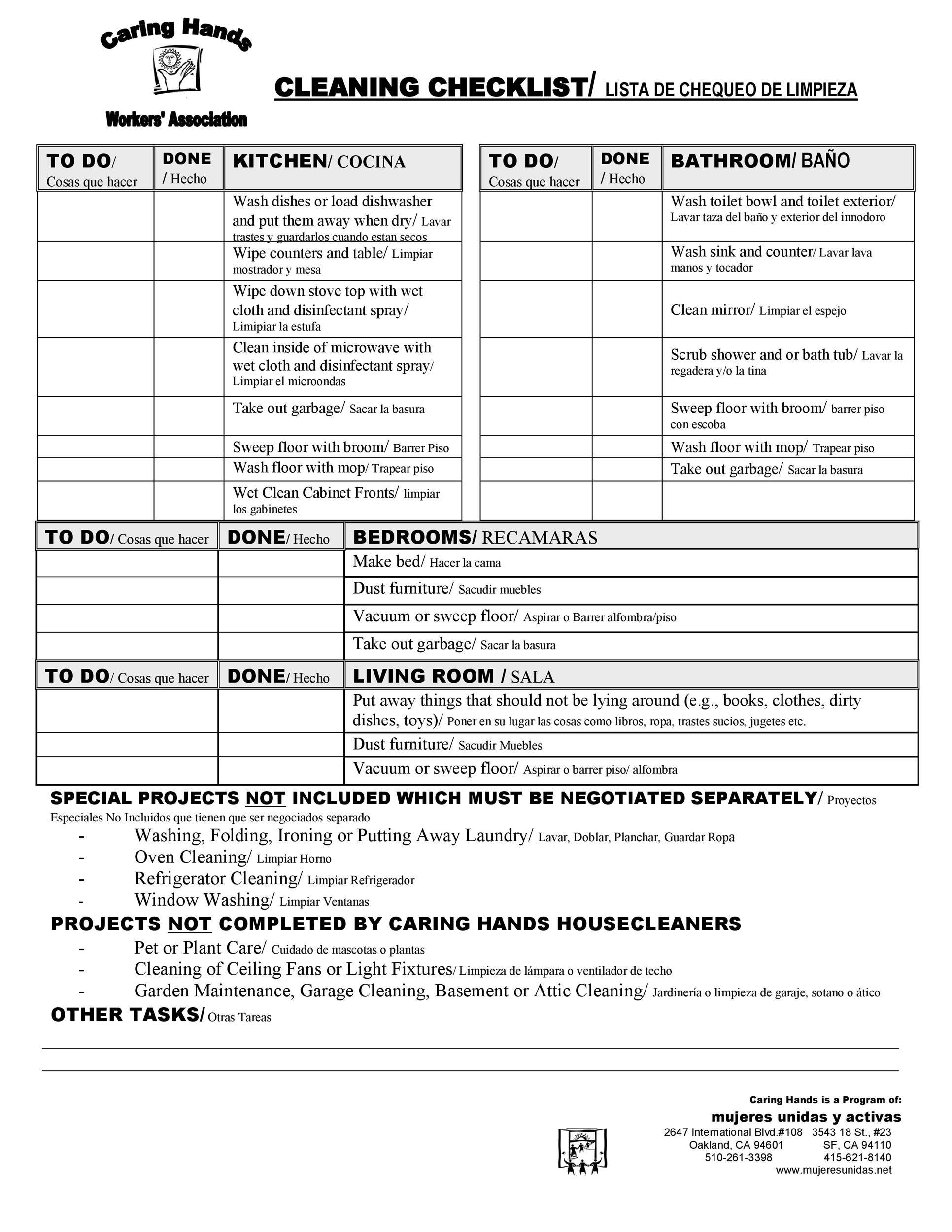 cleaning schedule template