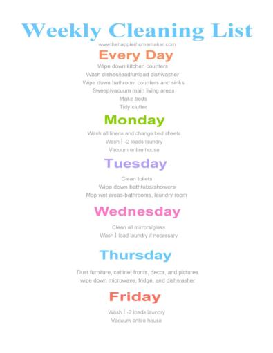 40 Printable House Cleaning Checklist Templates ᐅ TemplateLab