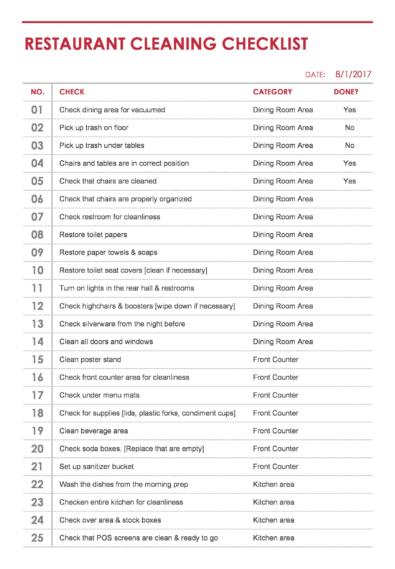 40 Printable House Cleaning Checklist Templates ᐅ TemplateLab