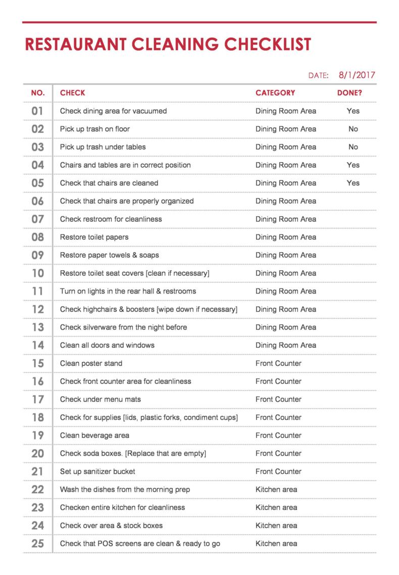 Printable House Cleaning Checklist Templates