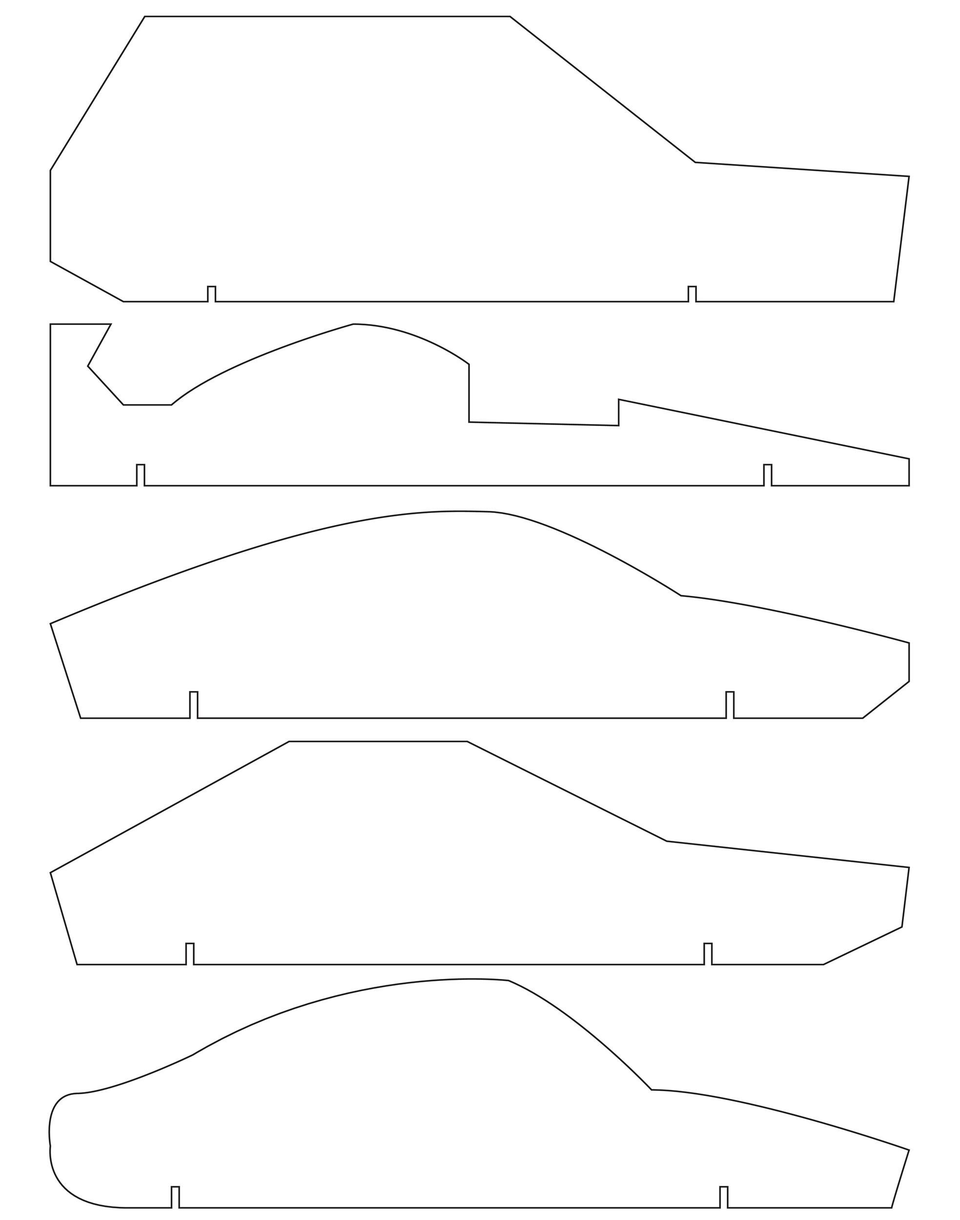 Pinewood Derby Wedge Template Collection