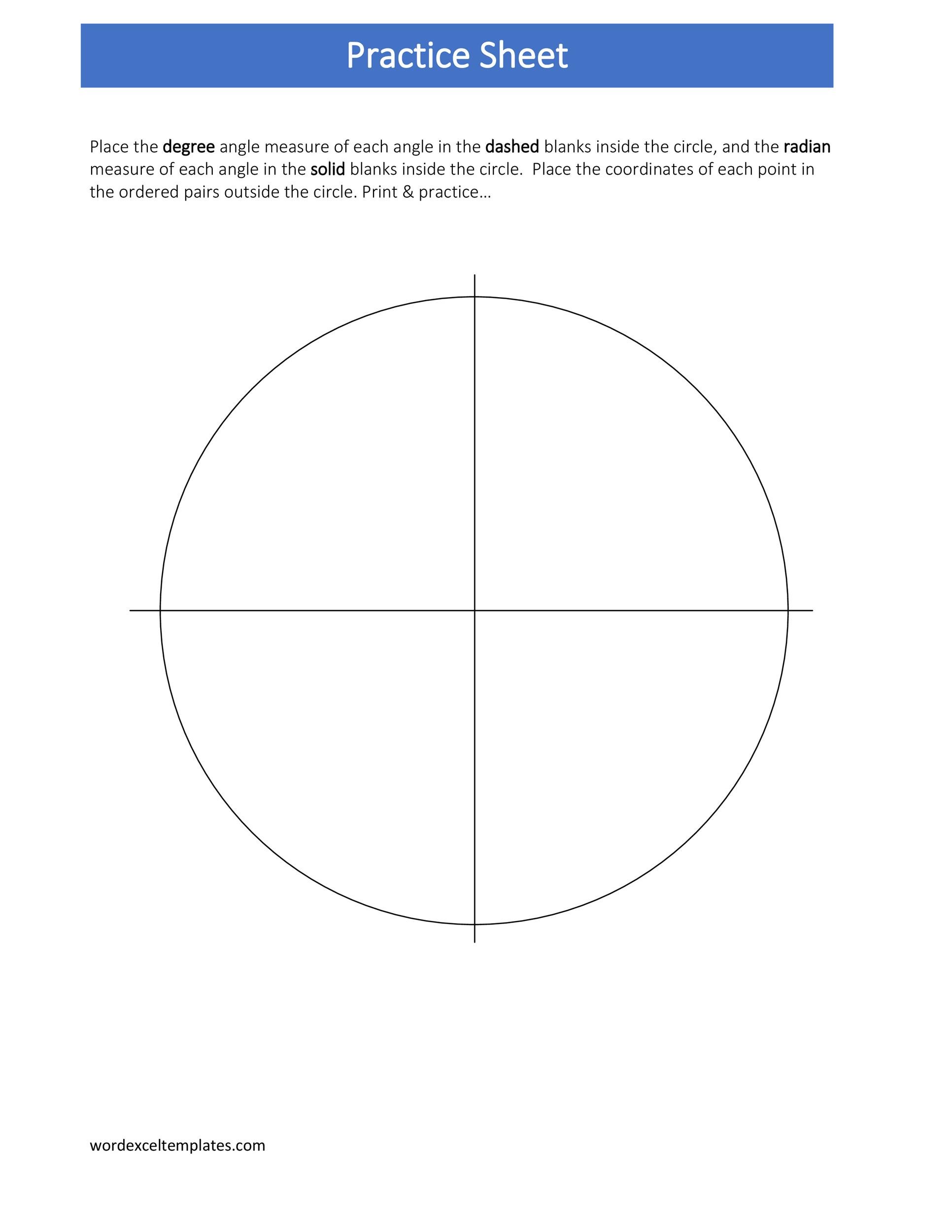 Free unit circle chart 14