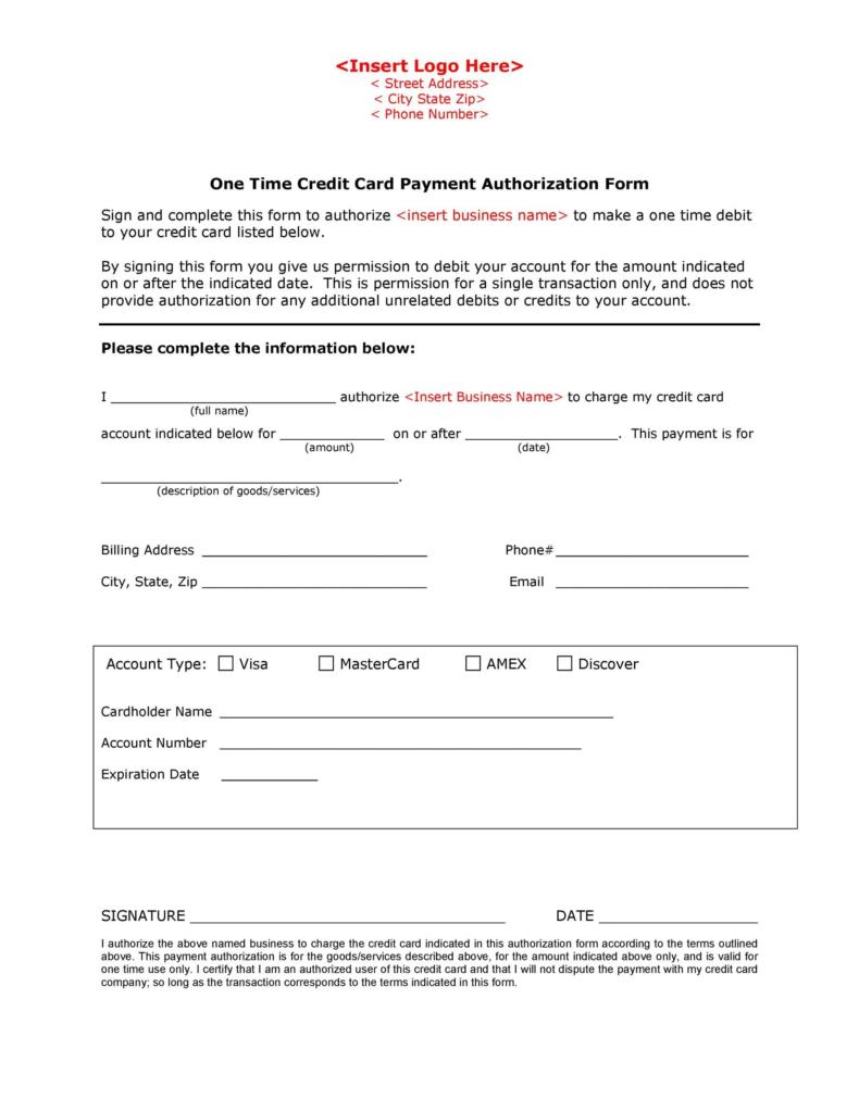 43 Credit Card Authorization Forms Templates {Ready to Use}