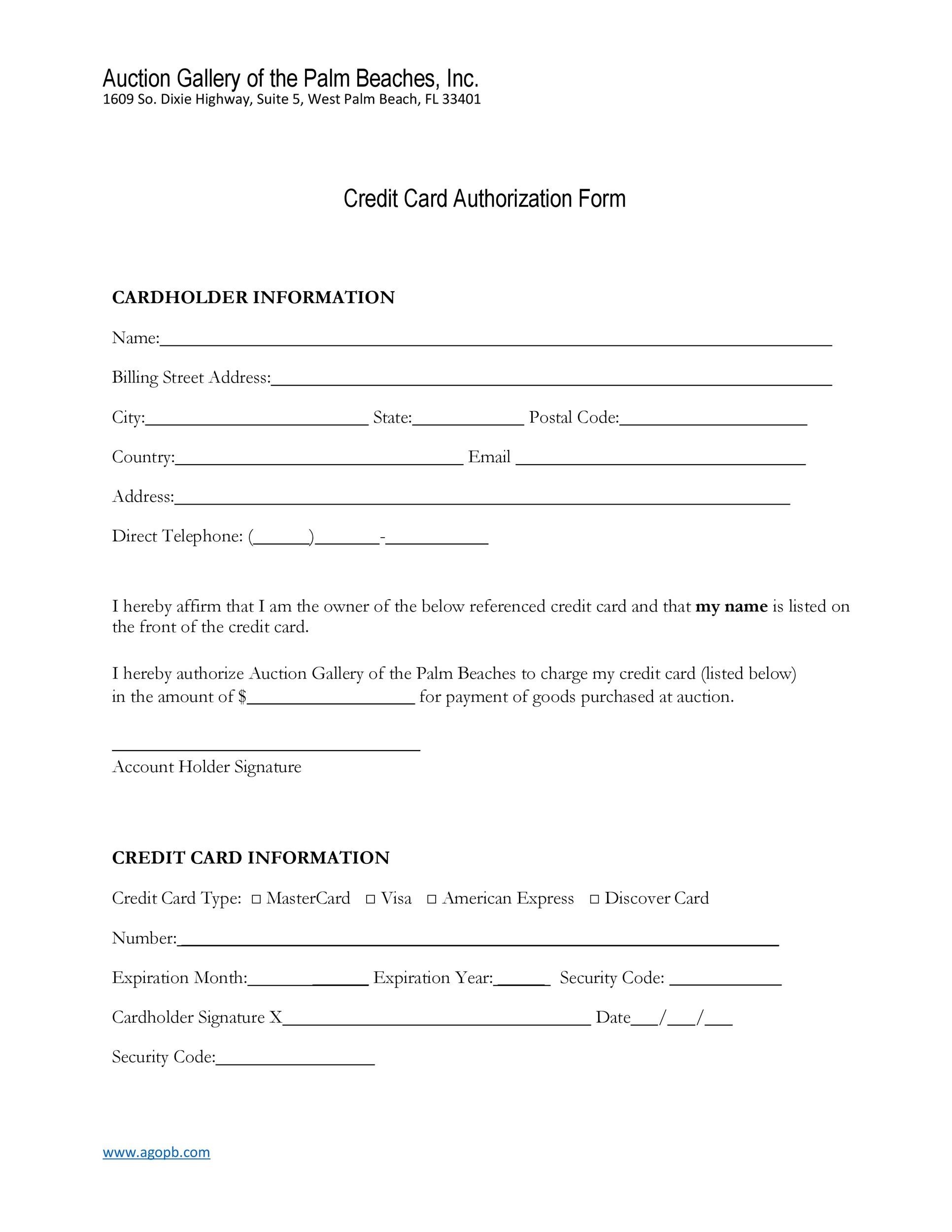 Credit Card Authorization Form Template from templatelab.com