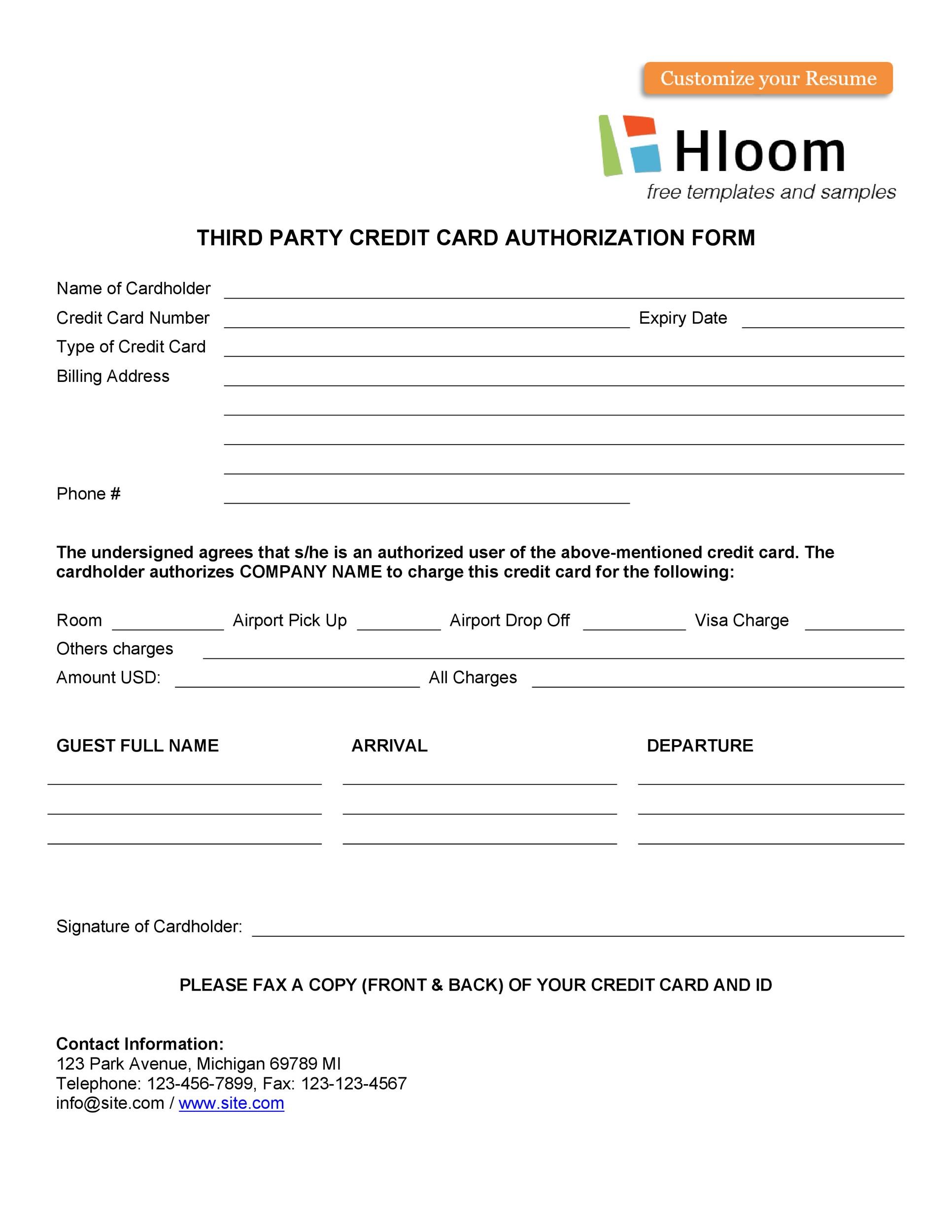 41 Credit Card Authorization Forms Templates {ReadytoUse}