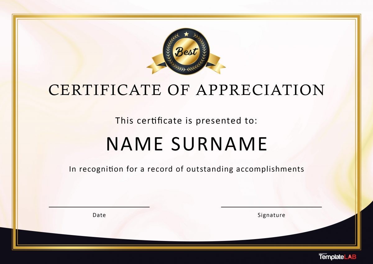 certificate of donation template