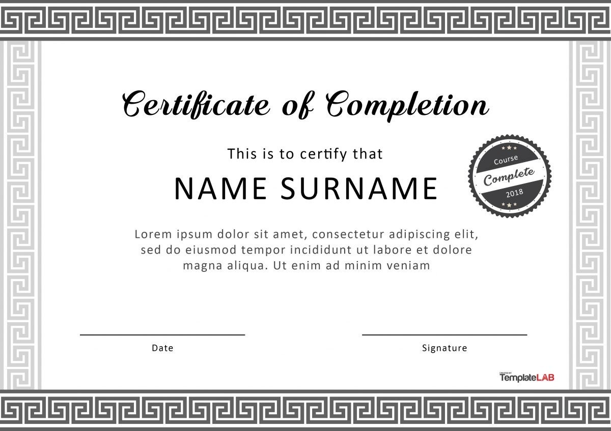 Free Certificate of Completion 14