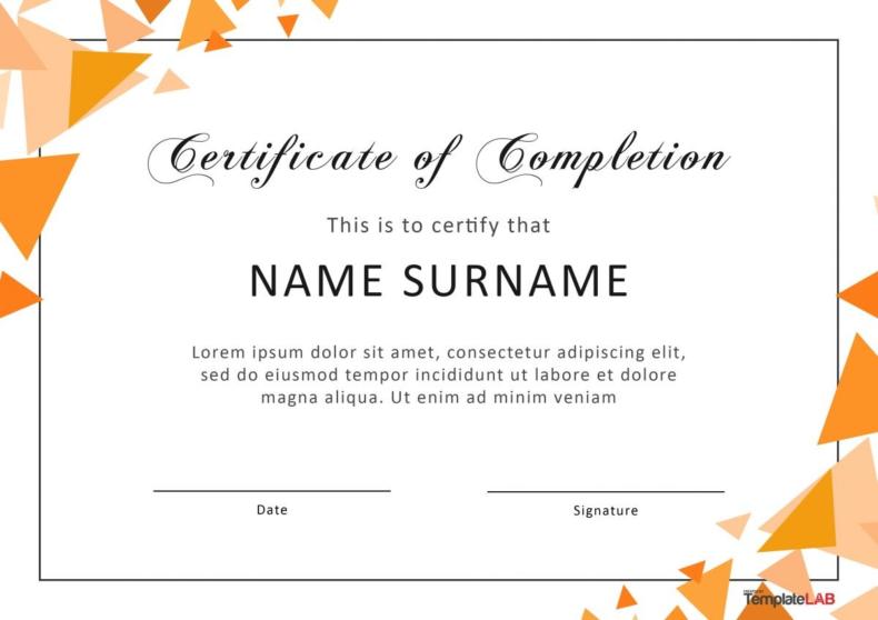 23 Free Certificate of Completion Templates [Word, PowerPoint]