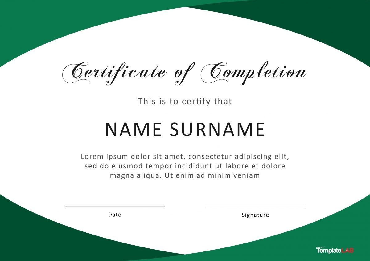 23 Free Certificate Of Completion Templates Word PowerPoint 