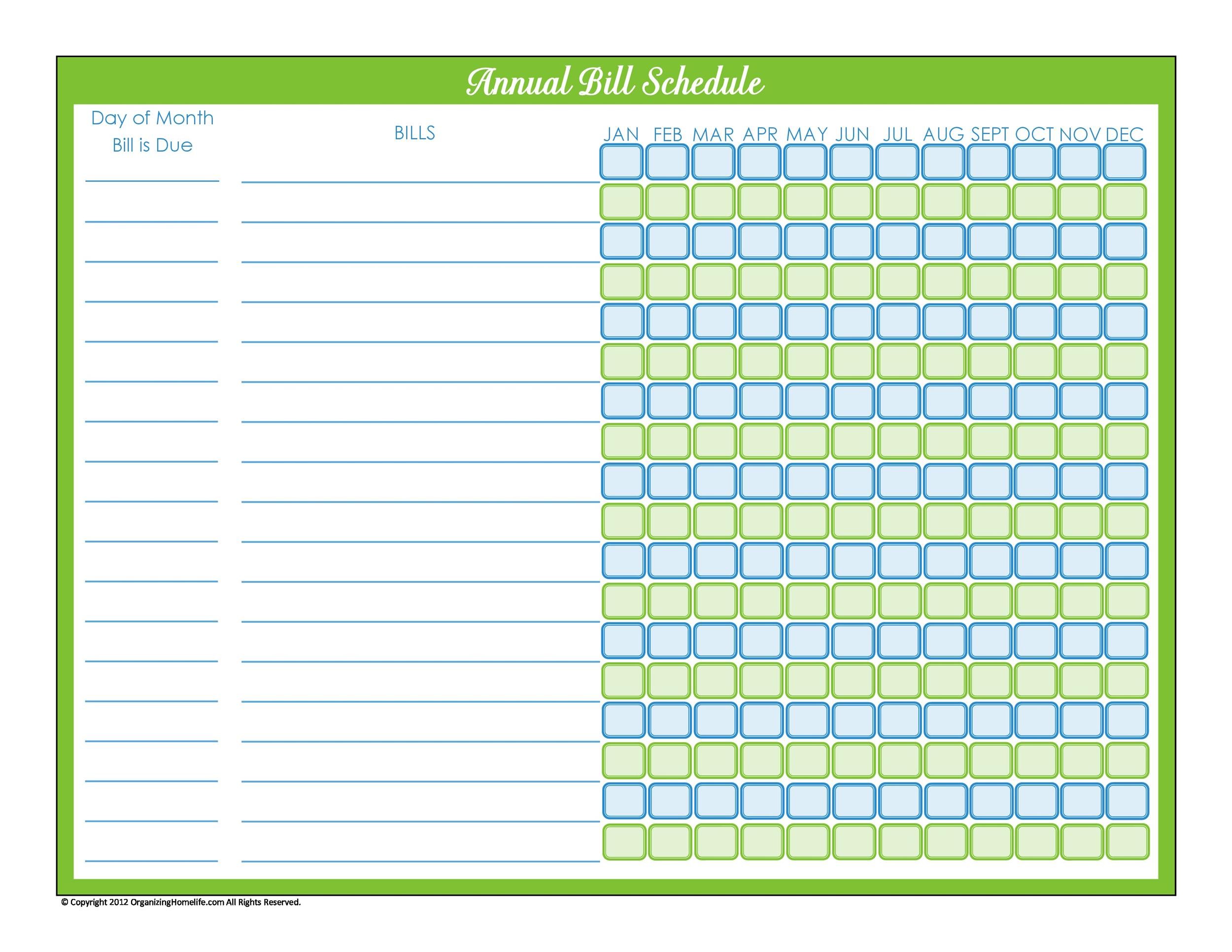 33 Free Bill Pay Checklists & Bill Calendars (PDF, Word & Excel)