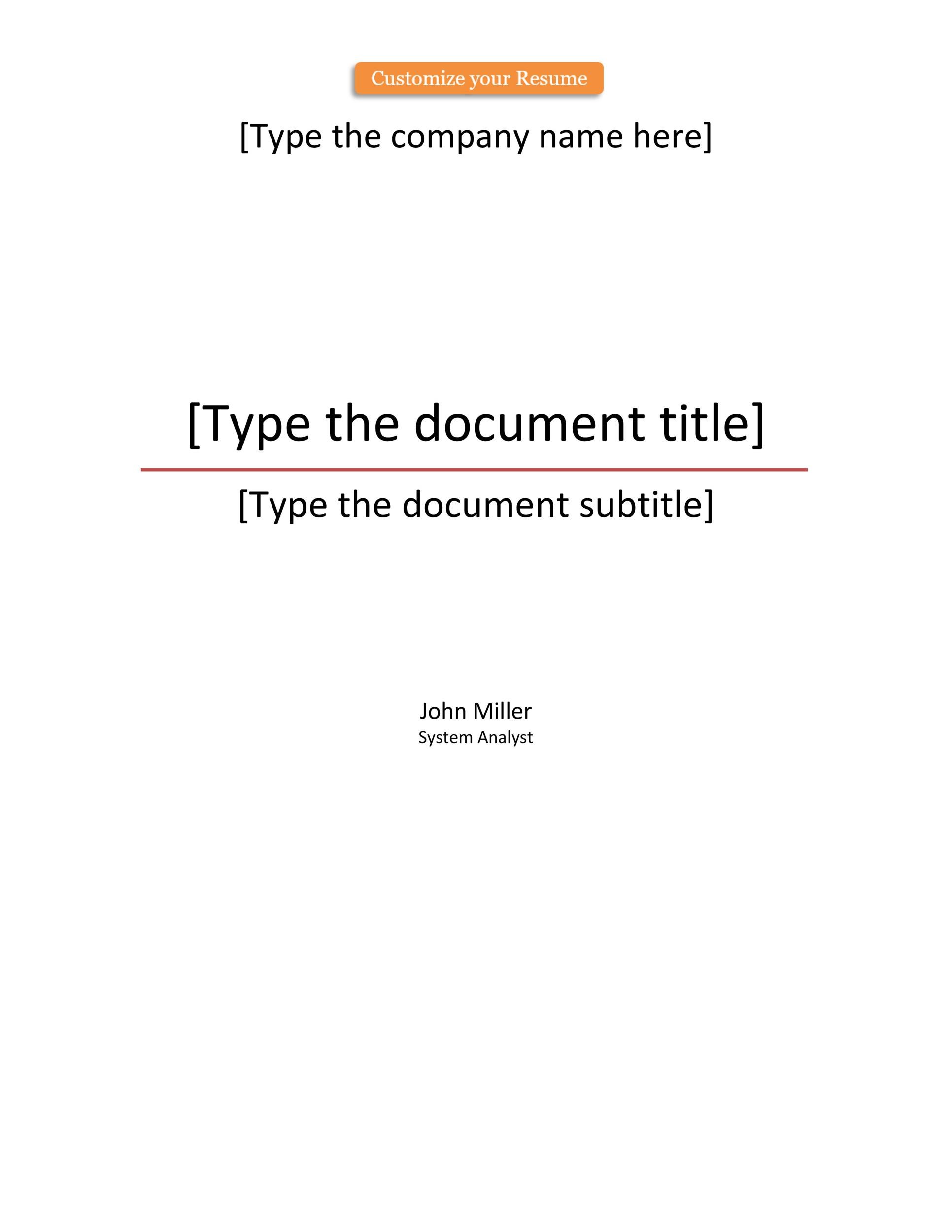 research paper cover page template word