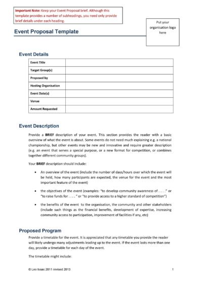 38 Best Event Proposal Templates Free Examples ᐅ TemplateLab